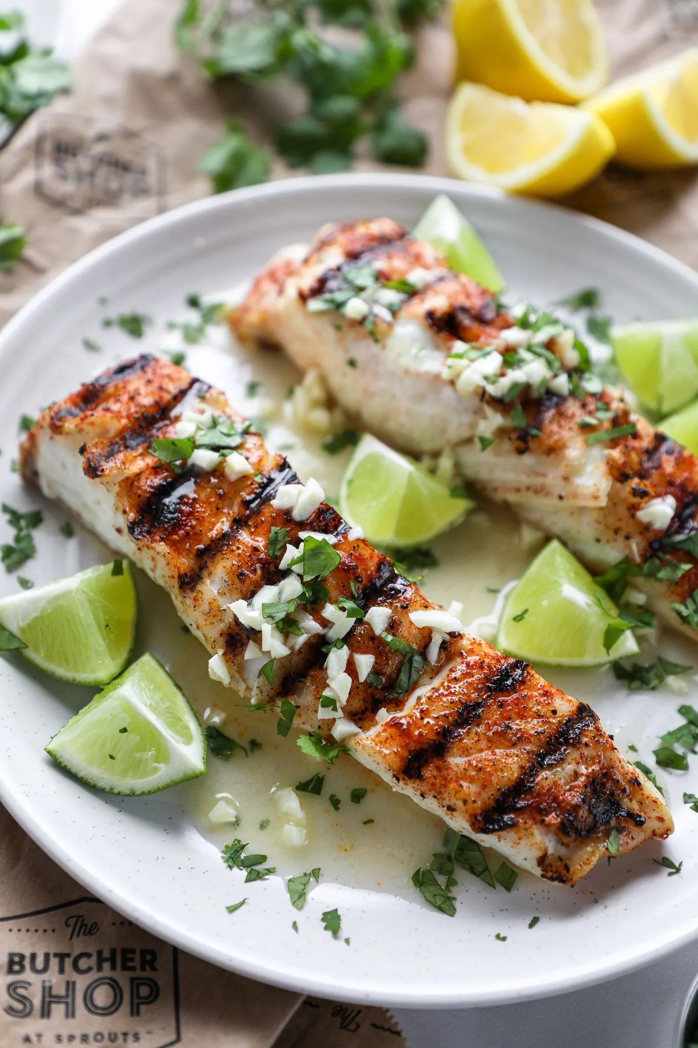 Chili Lime Broiled Halibut with Cilantro Capellini
