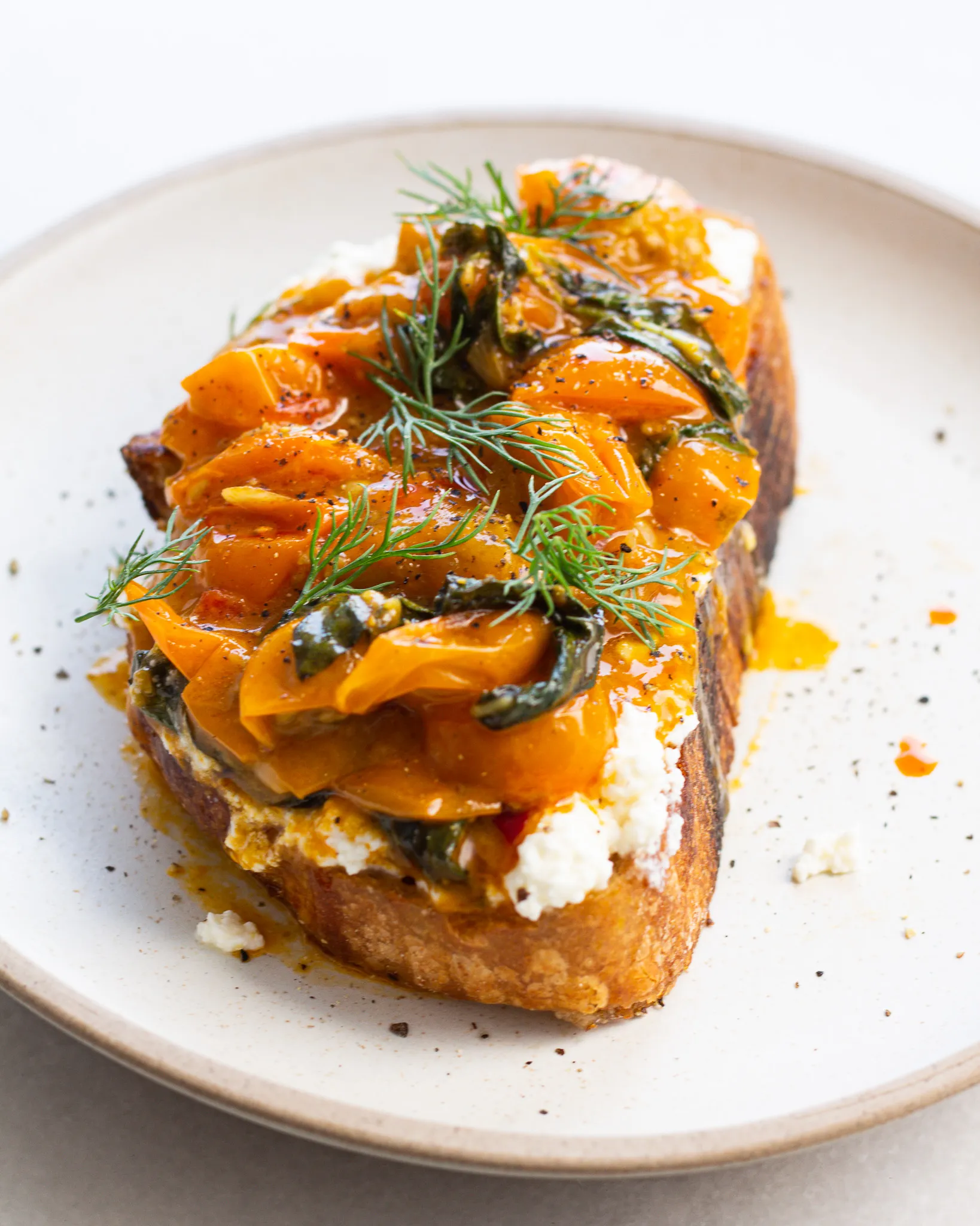 Chili Sungold Toast with Dill