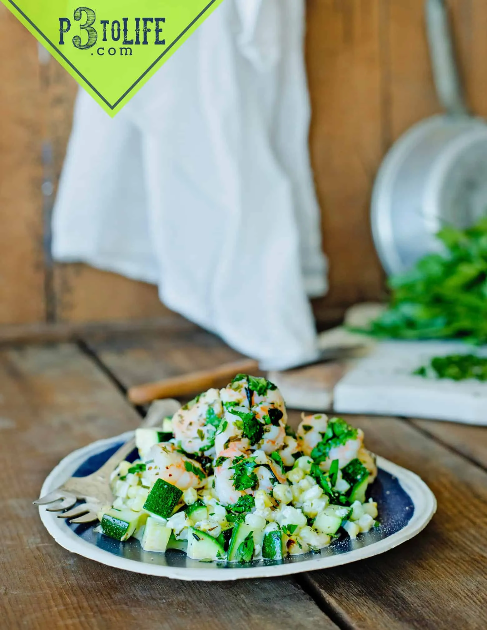 Chimichurri Grilled Shrimp Corn Salad