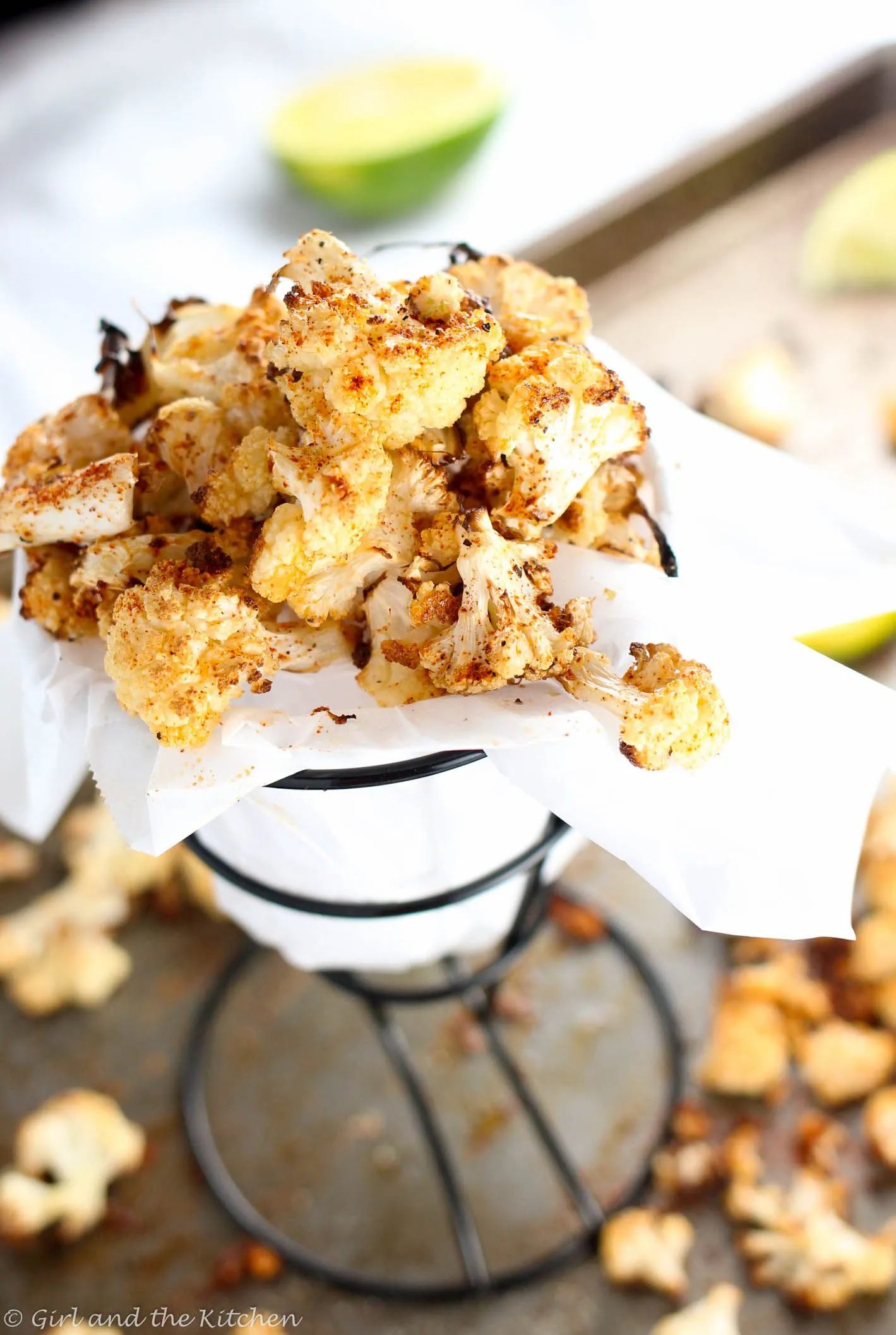Chipotle Lime Oven Roasted Cauliflower Popcorn