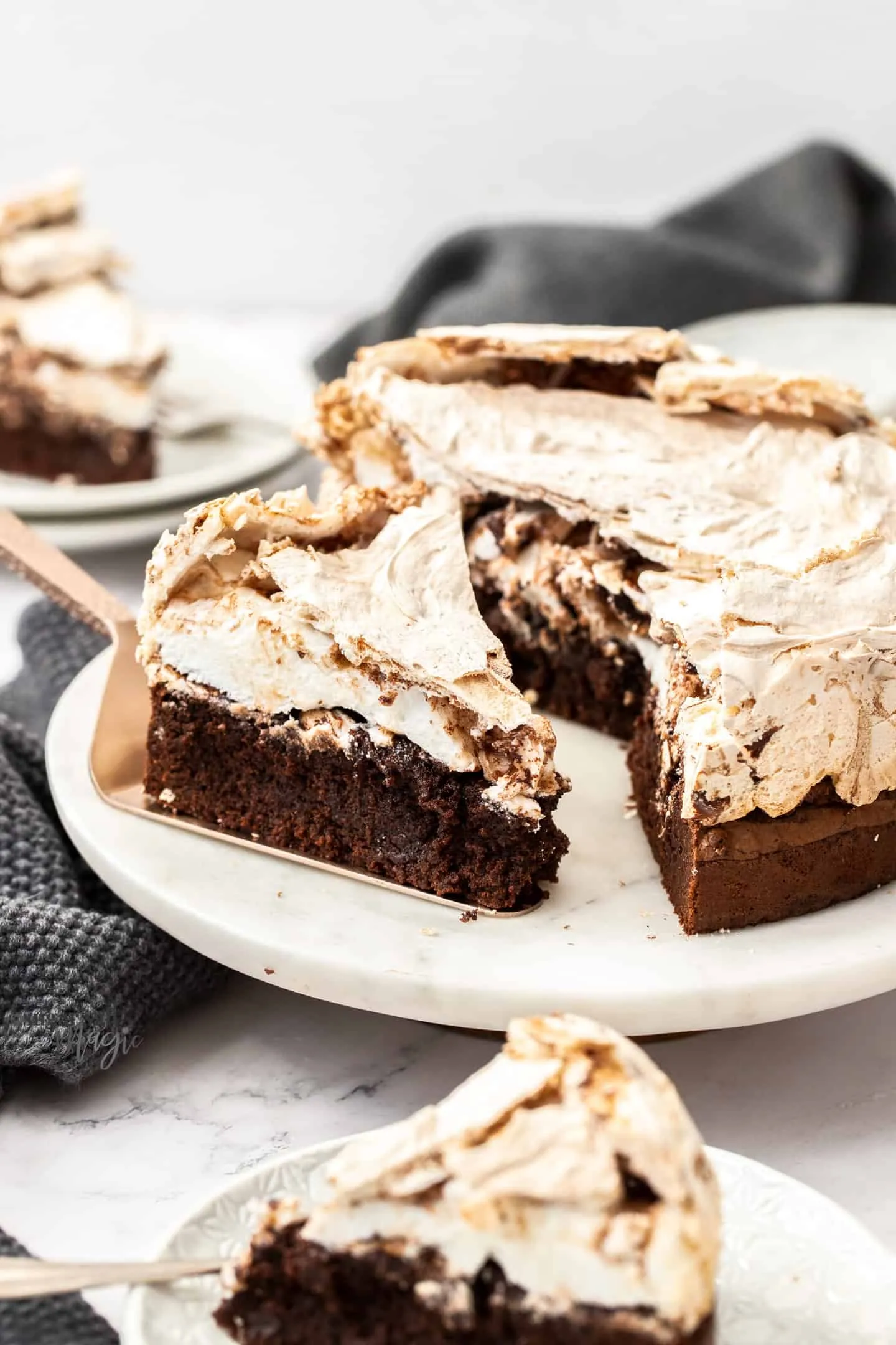 Chocolate Brownie Meringue Cake