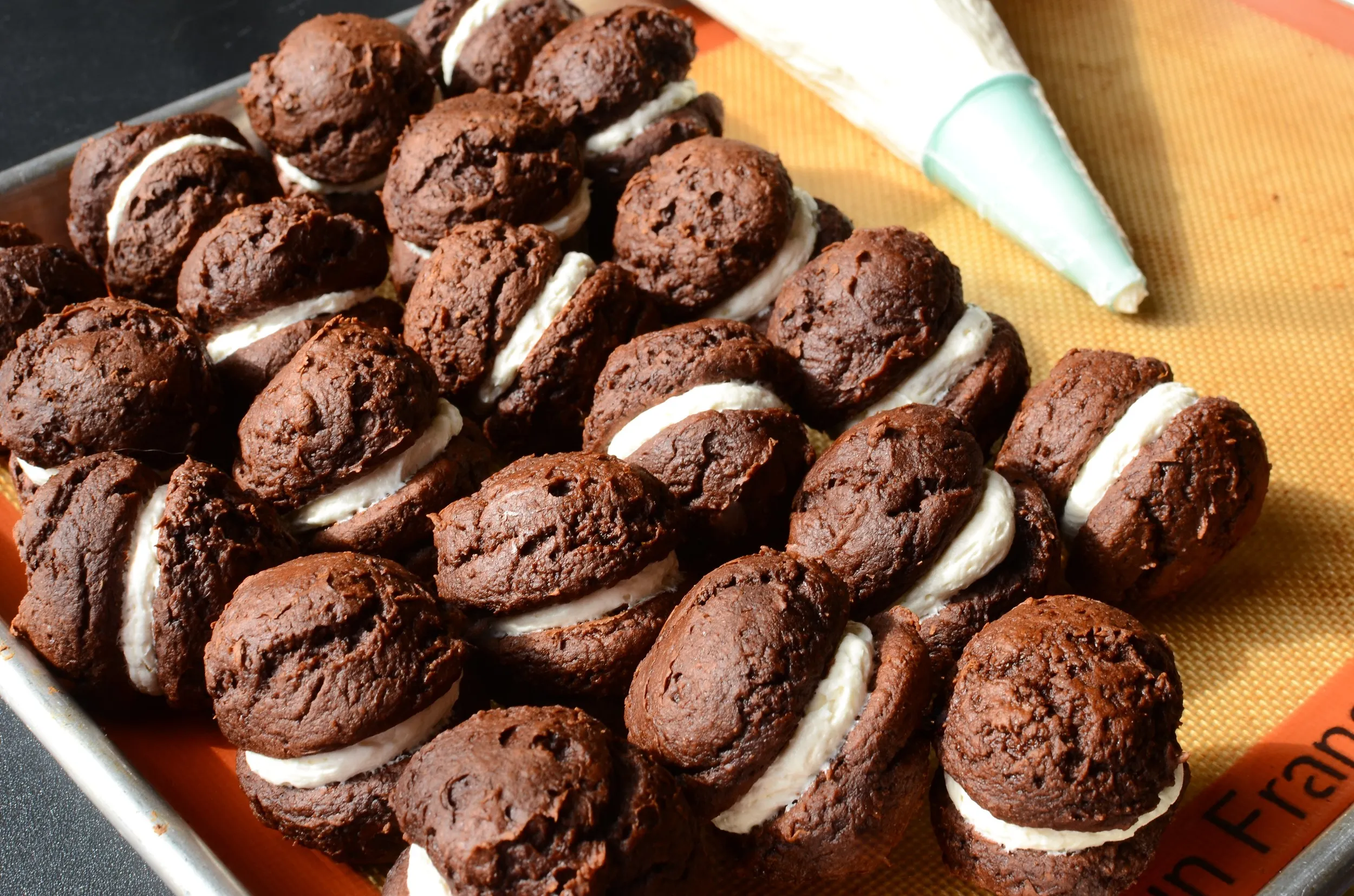 Chocolate Cherry Mini Whoopie Pies