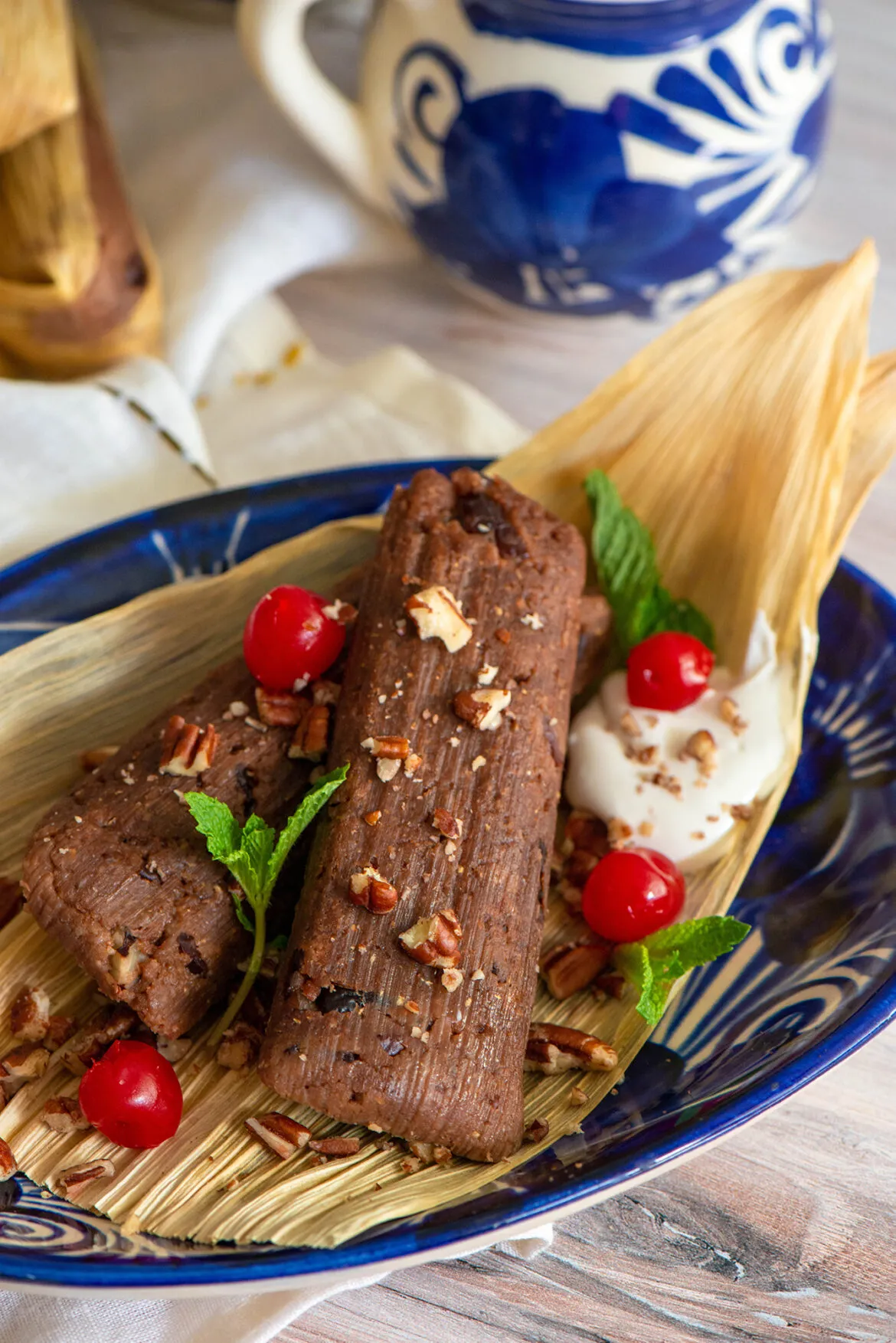 Chocolate Cherry Tamales with Pecans
