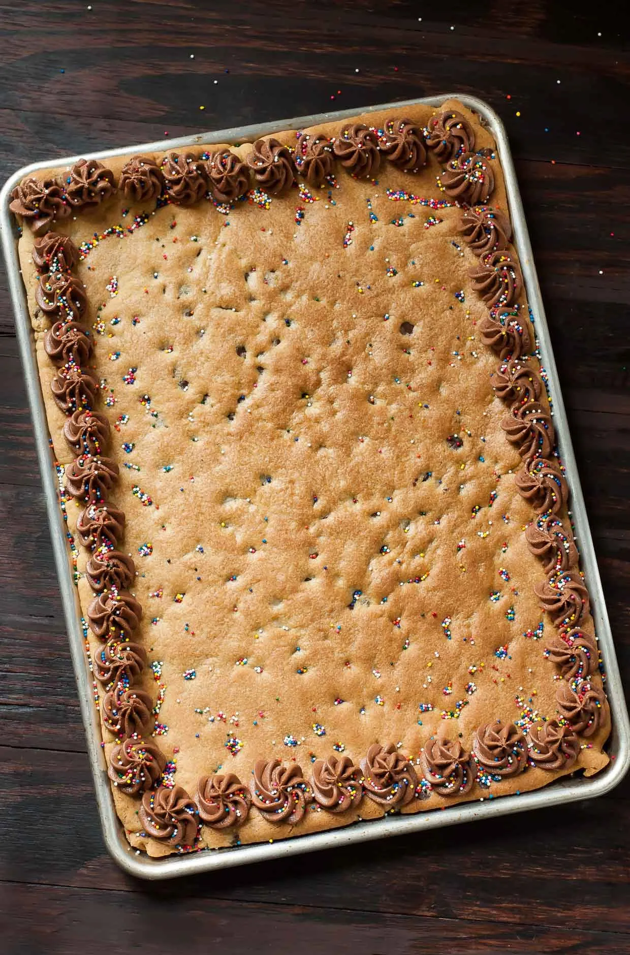 Chocolate Chip Cookie Brownie Sheet Cake
