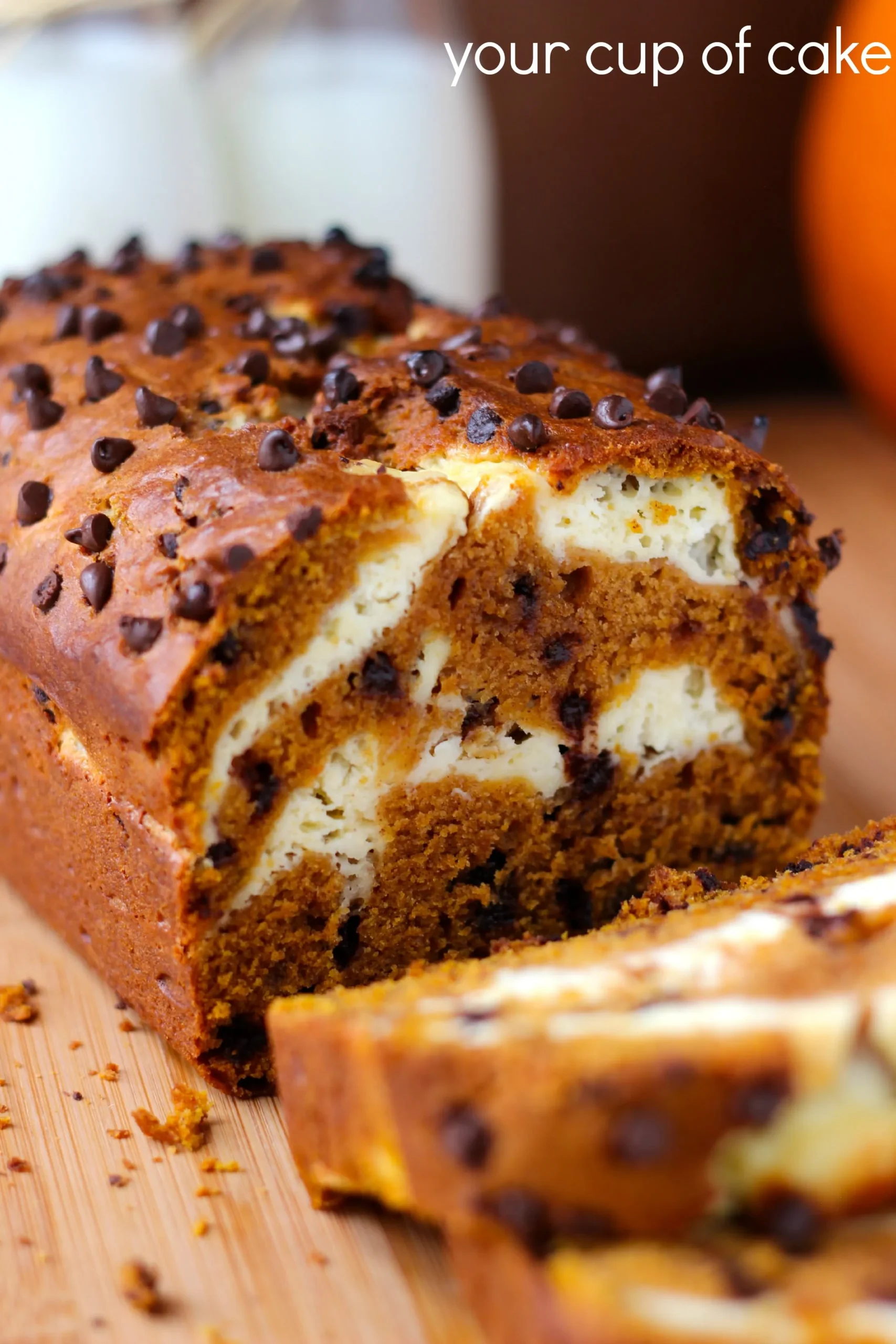 Chocolate Chip Cream Cheese Pumpkin Bread