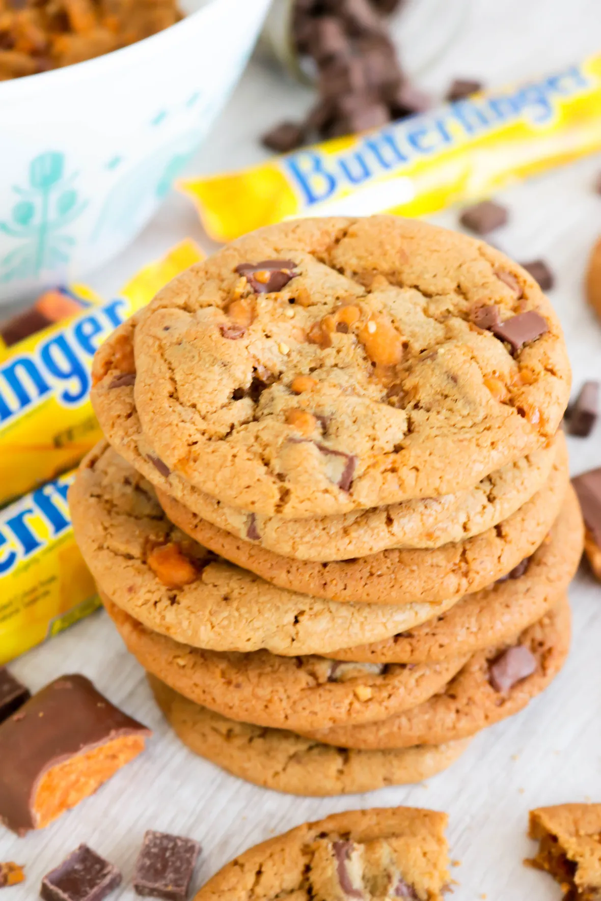 Chocolate Chunk Butterfinger Cookies