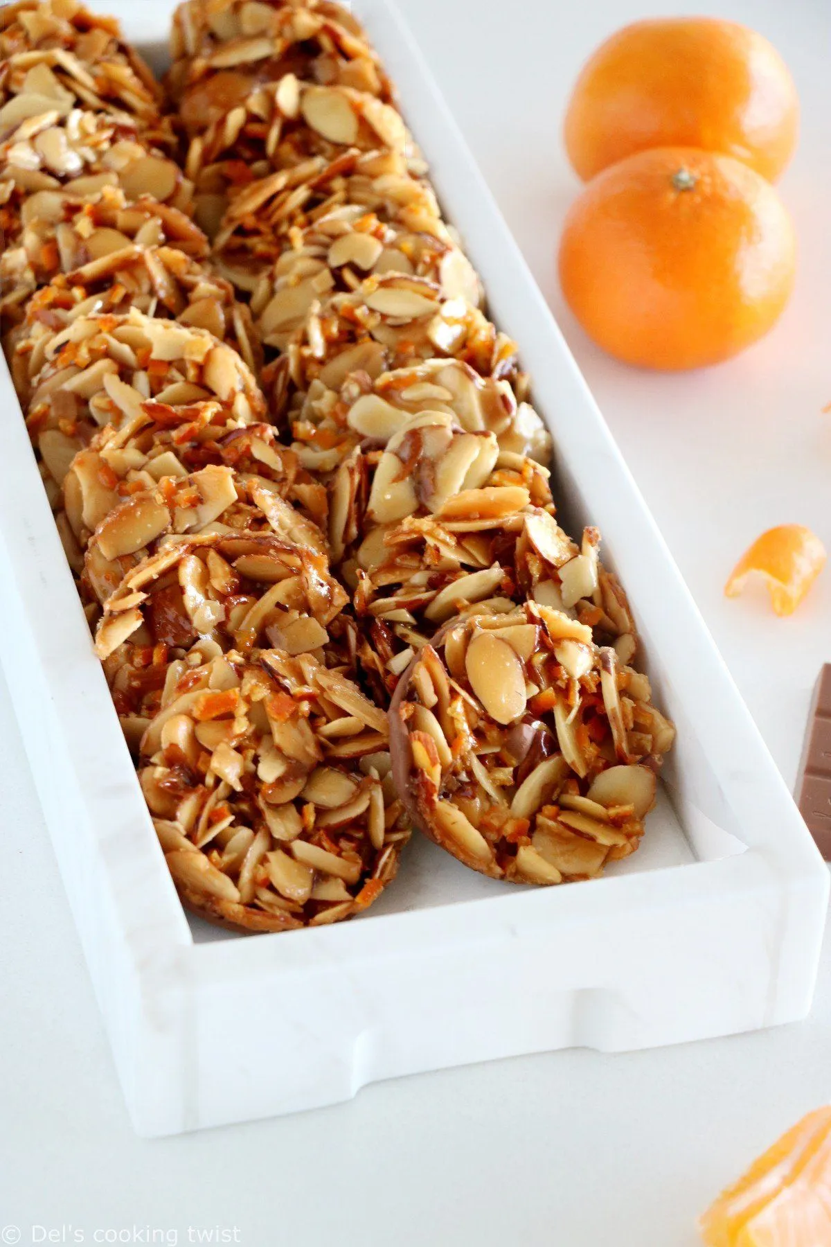 Chocolate Dipped Almond Florentines