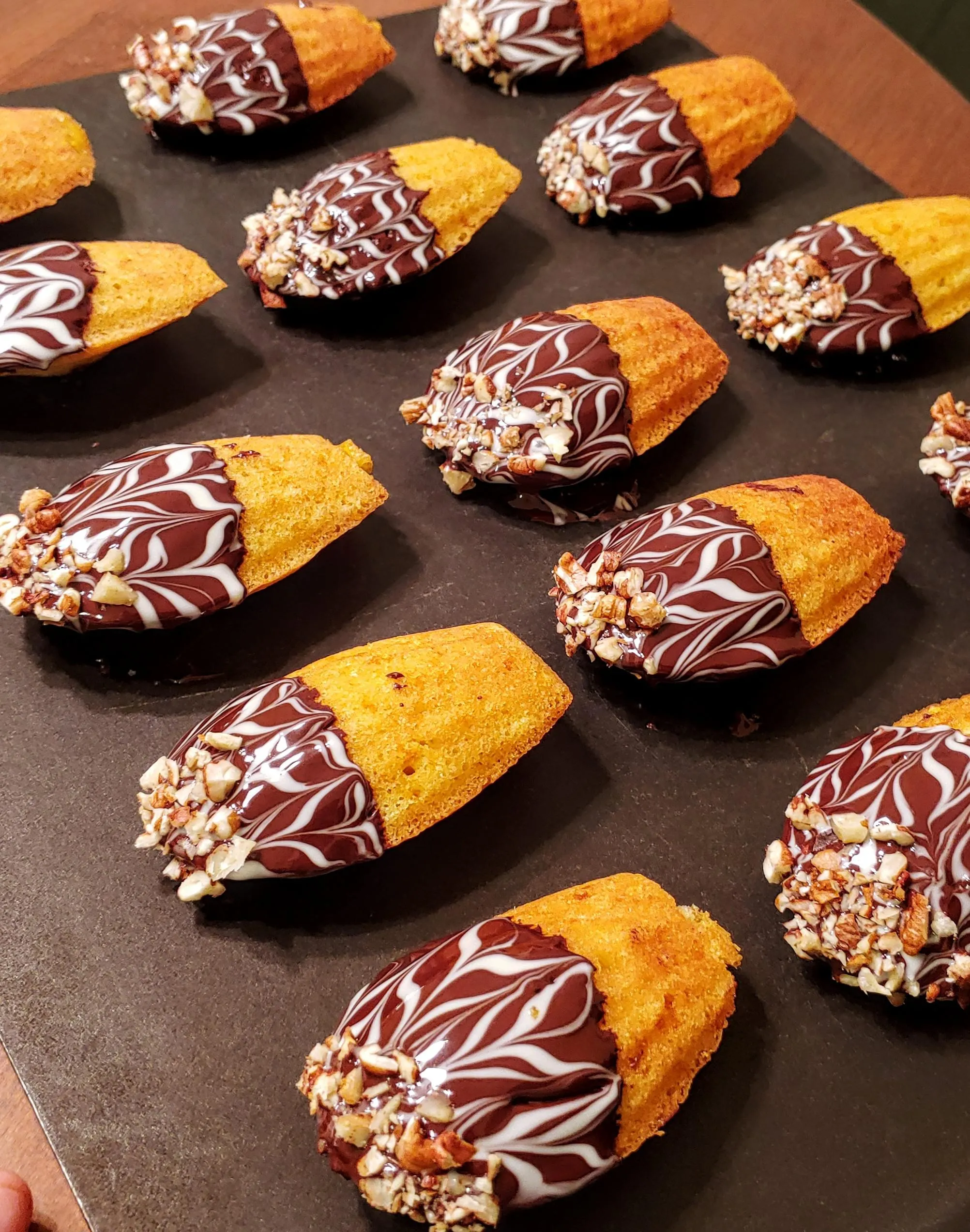 Chocolate Dipped Orange Madeleines