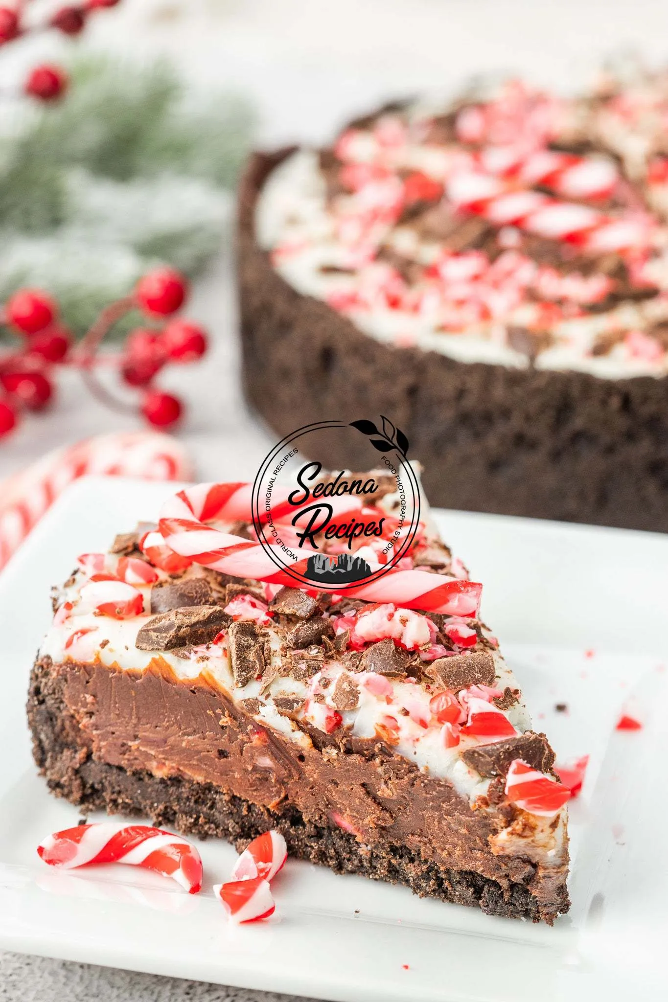 Chocolate Ganache Candy Cane Tort
