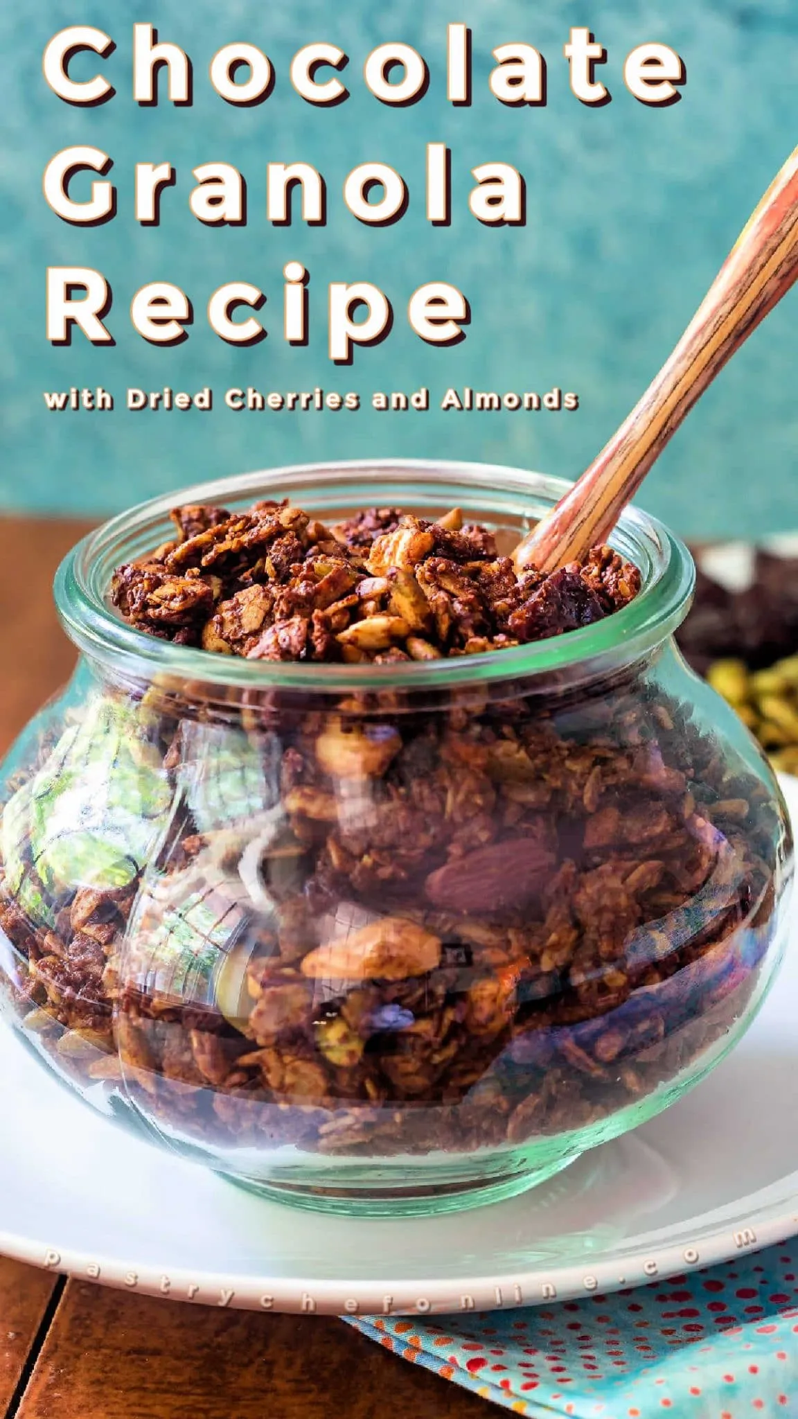 Chocolate Granola with Dried Cherries, Almonds, and Coconut