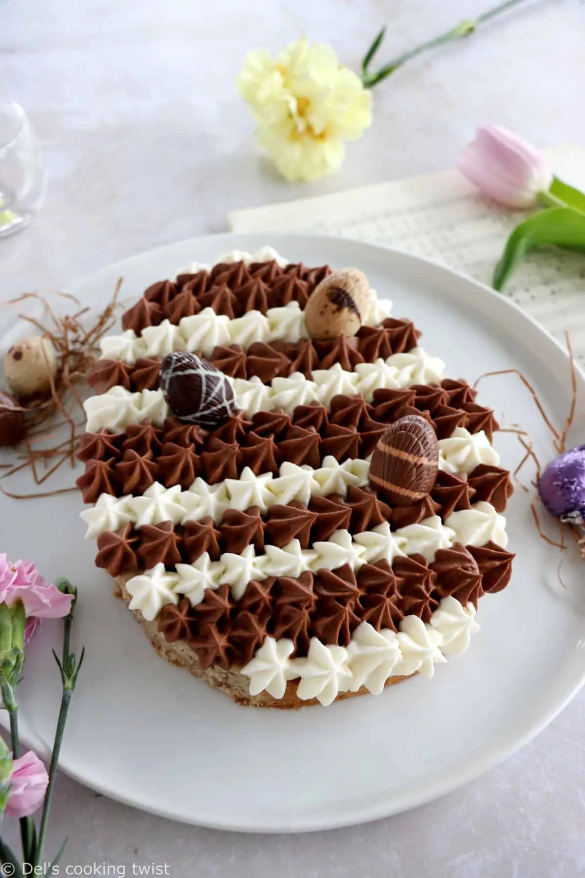 Chocolate Hazelnut Easter Egg Cake