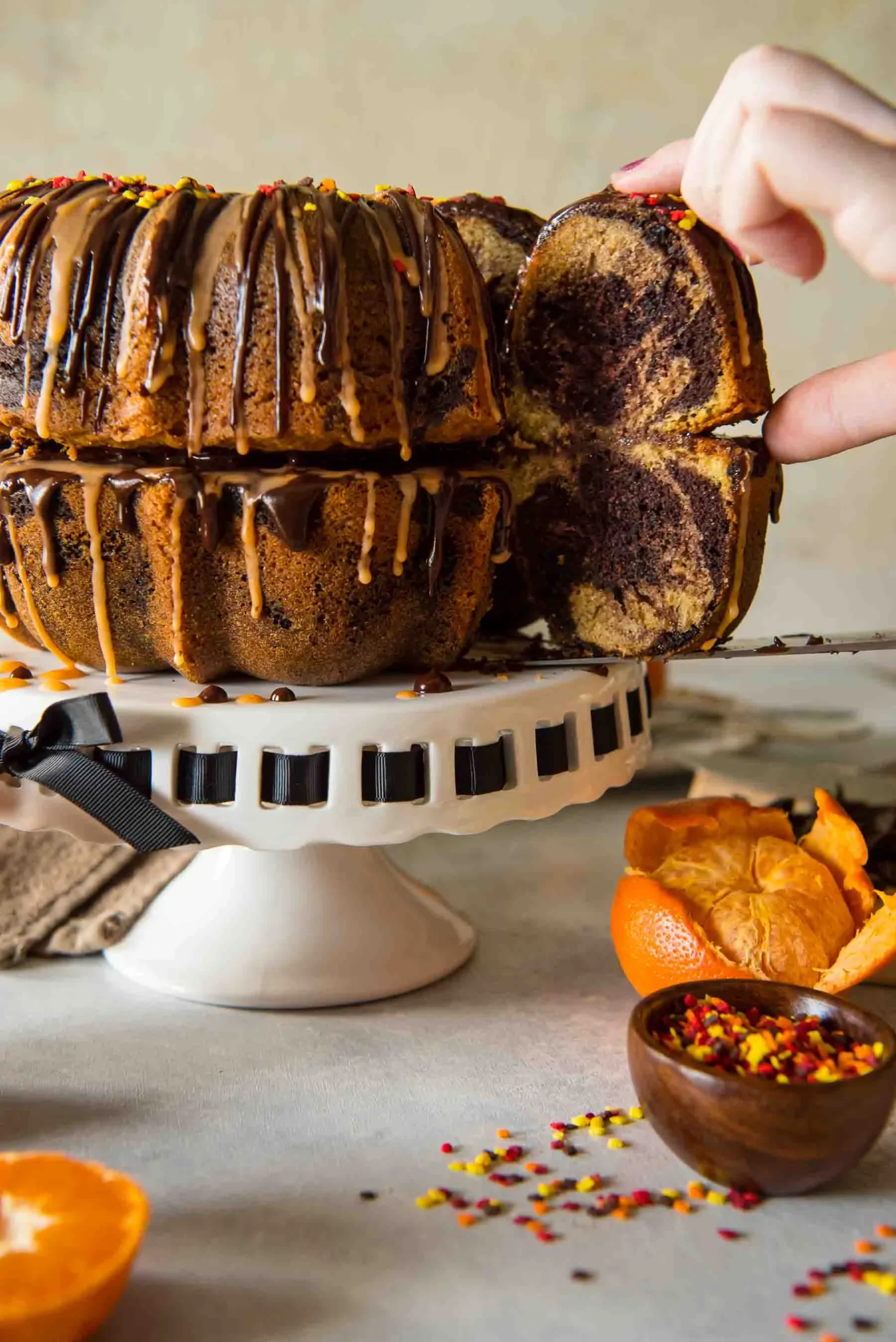 Chocolate Orange Marble Bundt