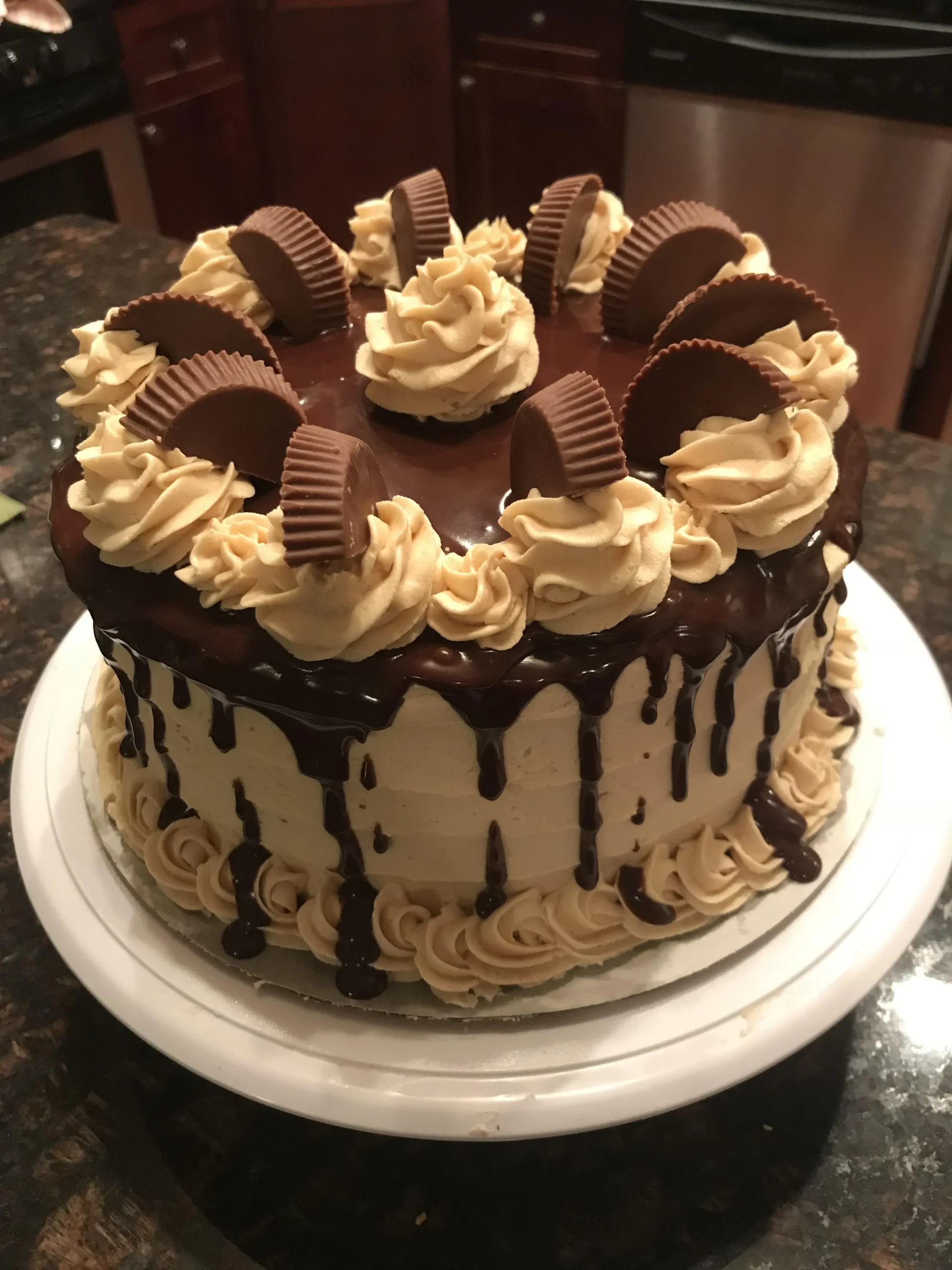Chocolate Peanut Butter Reese's Cake