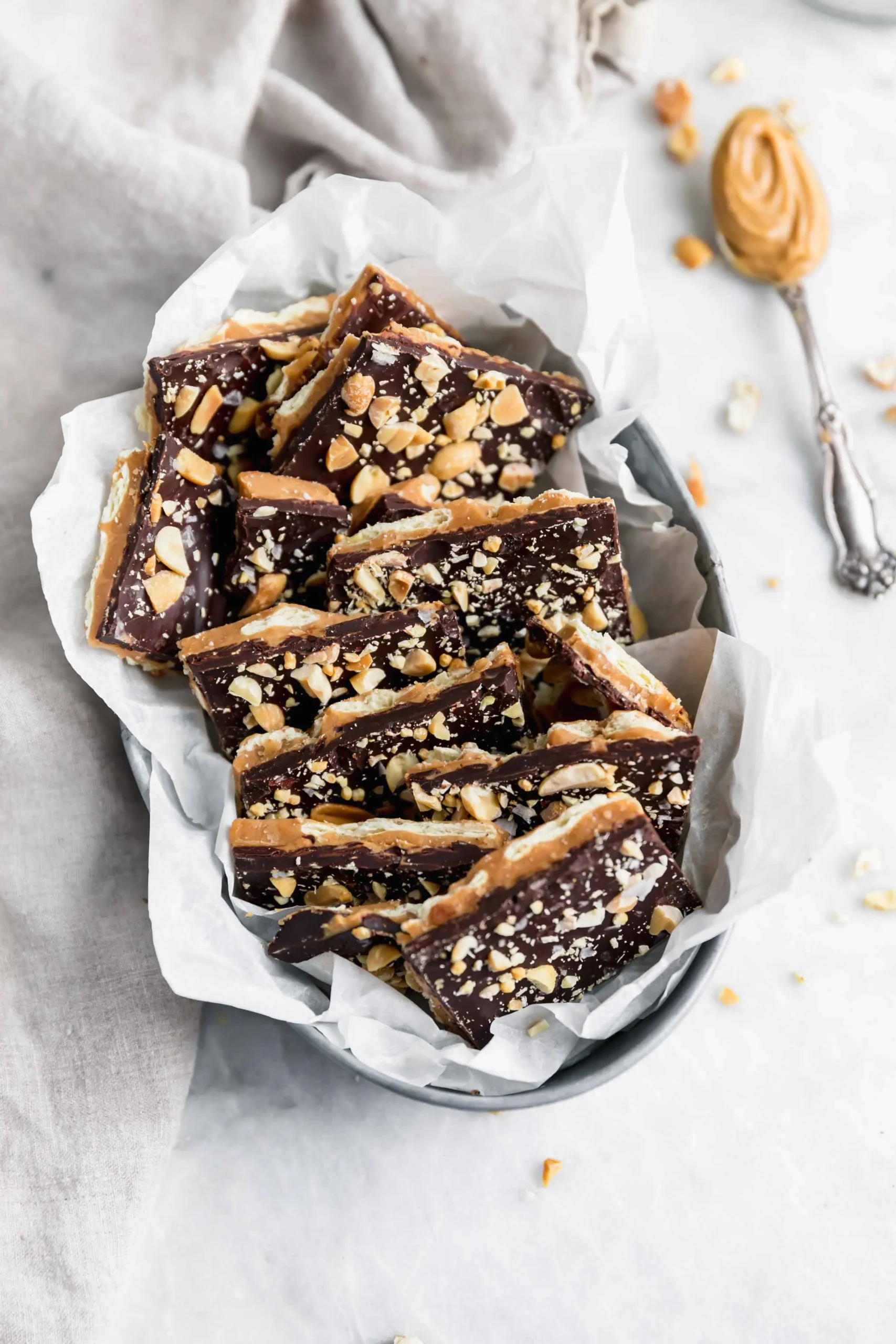 Chocolate Peanut Butter Saltine Toffee