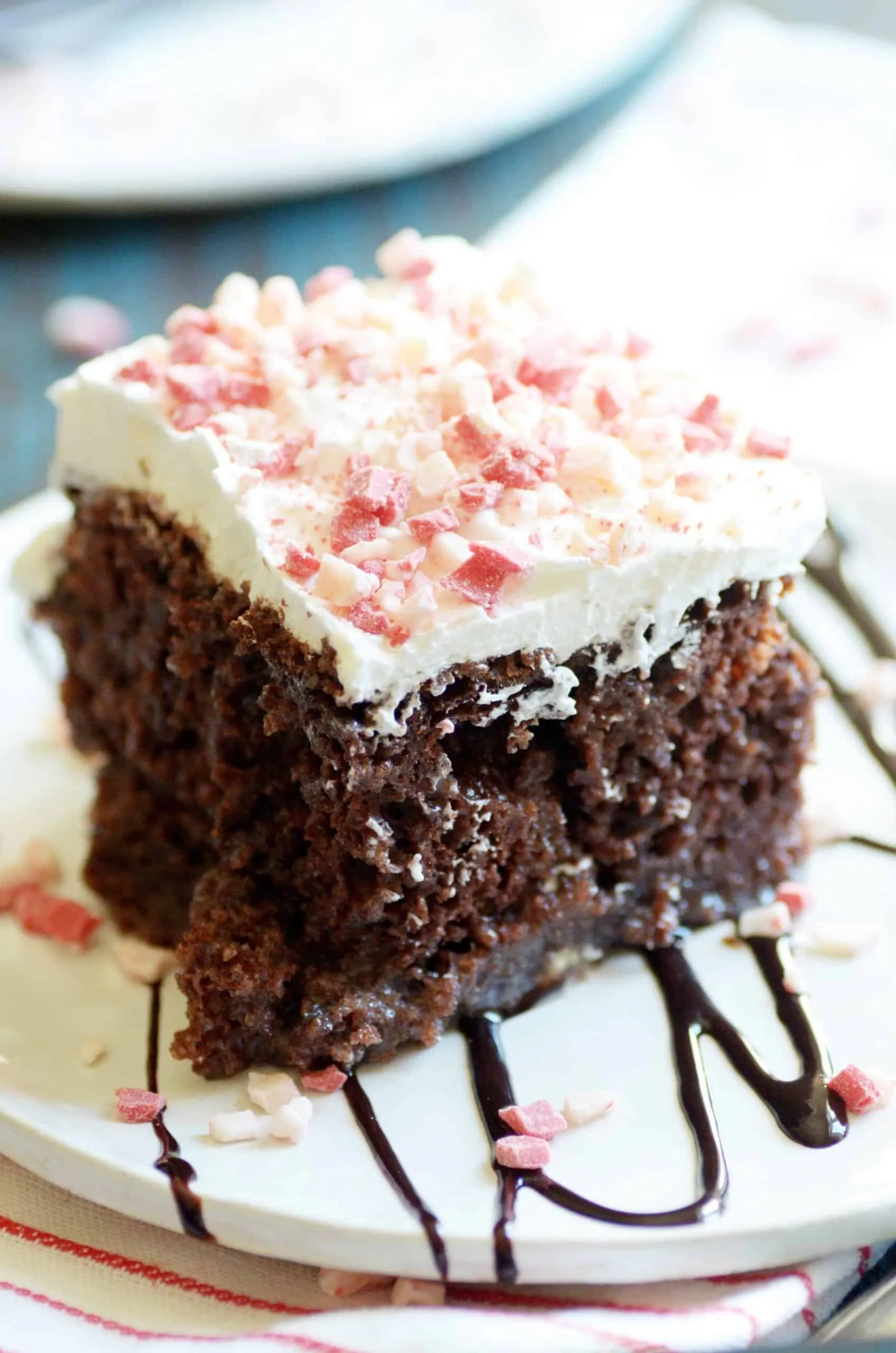 Chocolate Peppermint Poke Cake