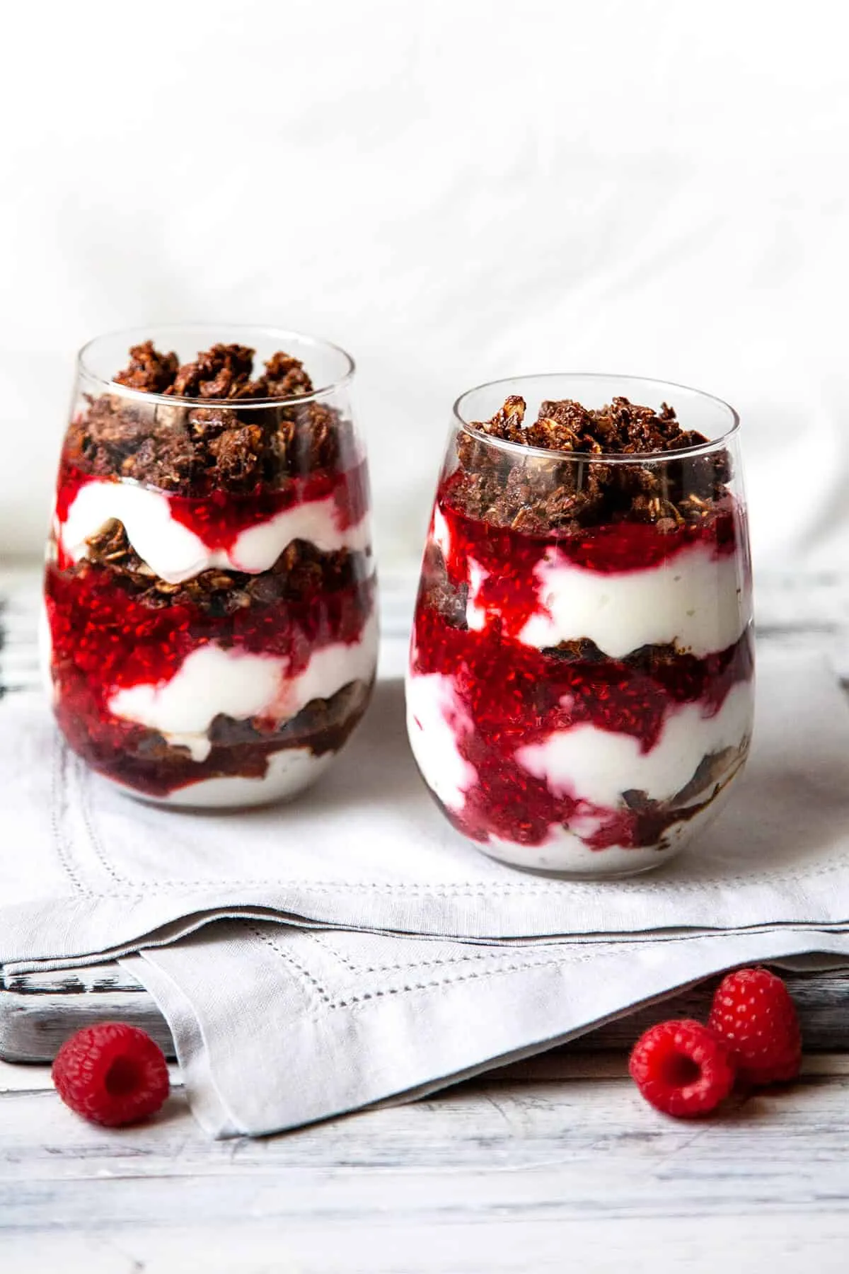 Chocolate Raspberry Yogurt Parfaits