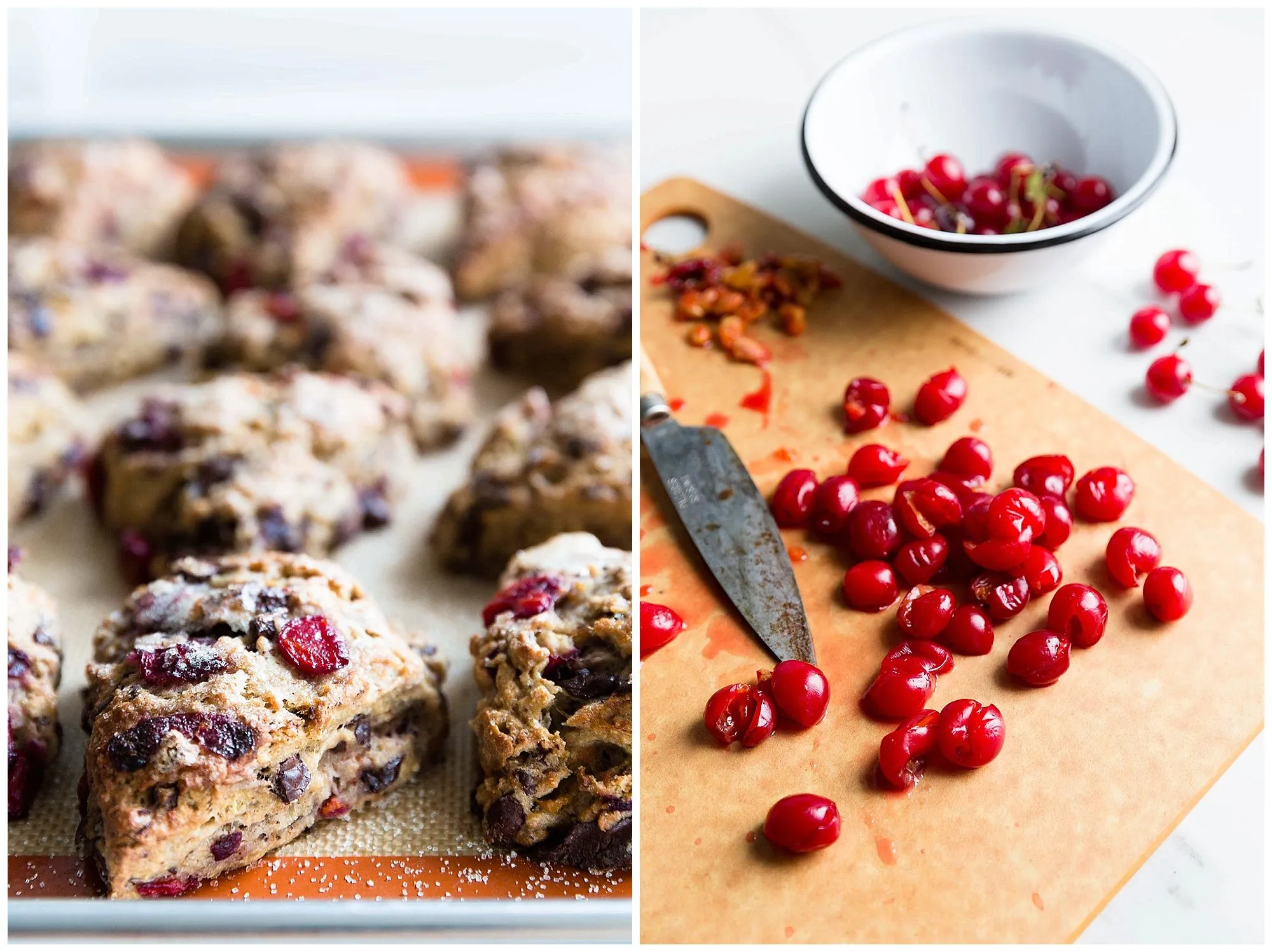 Chocolate Sour Cherry Scones
