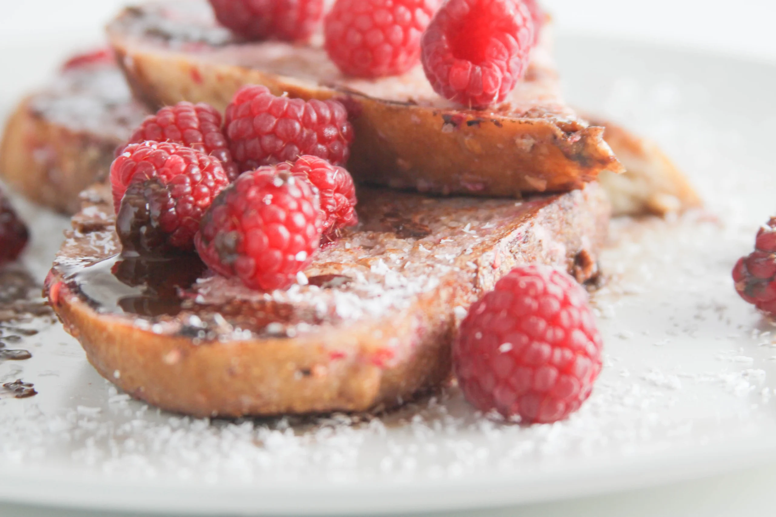 Chocolate Stuffed French Toast with Raspberry Sauce