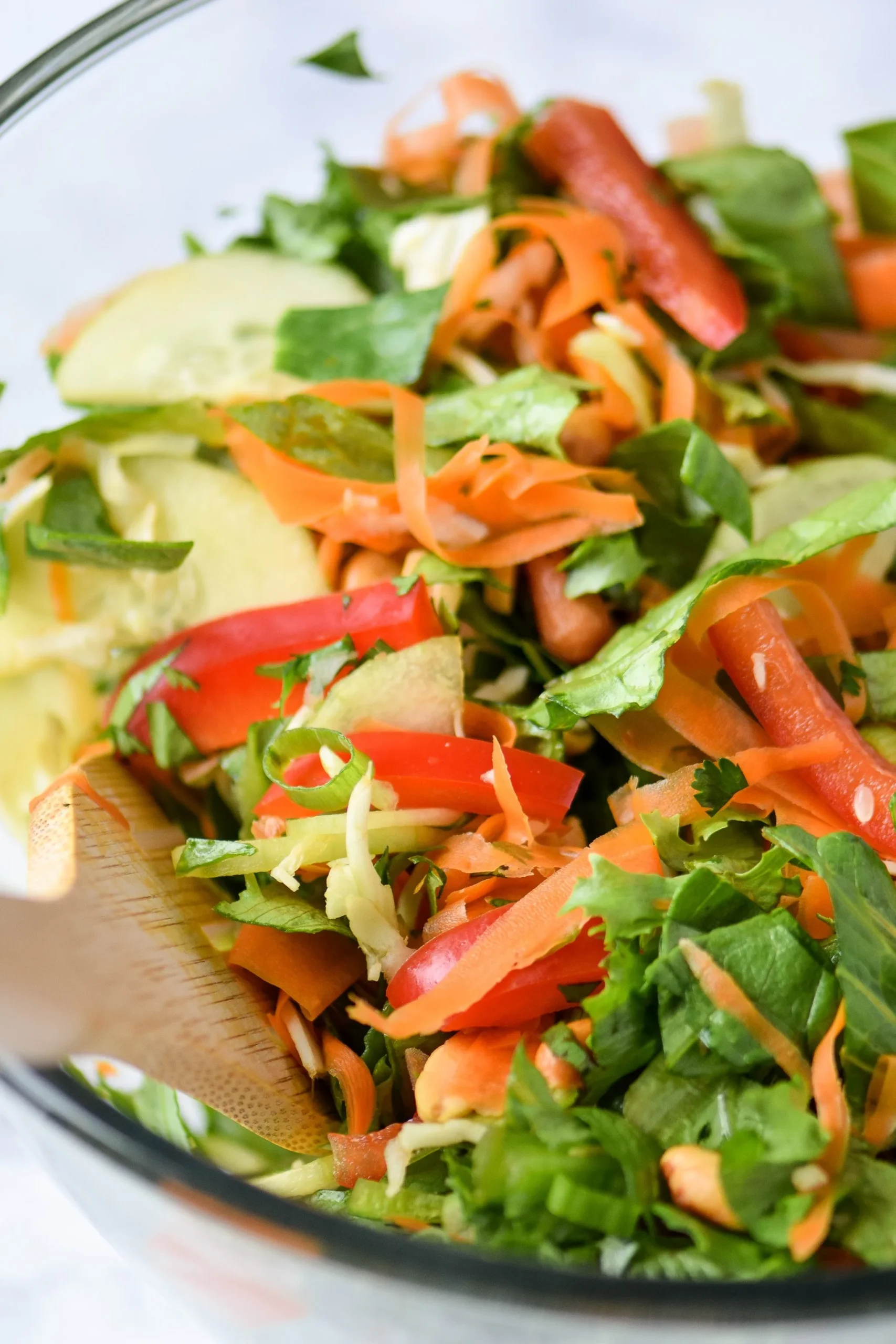 Chopped Asian Peanut Salad with Homemade Peanut Dressing
