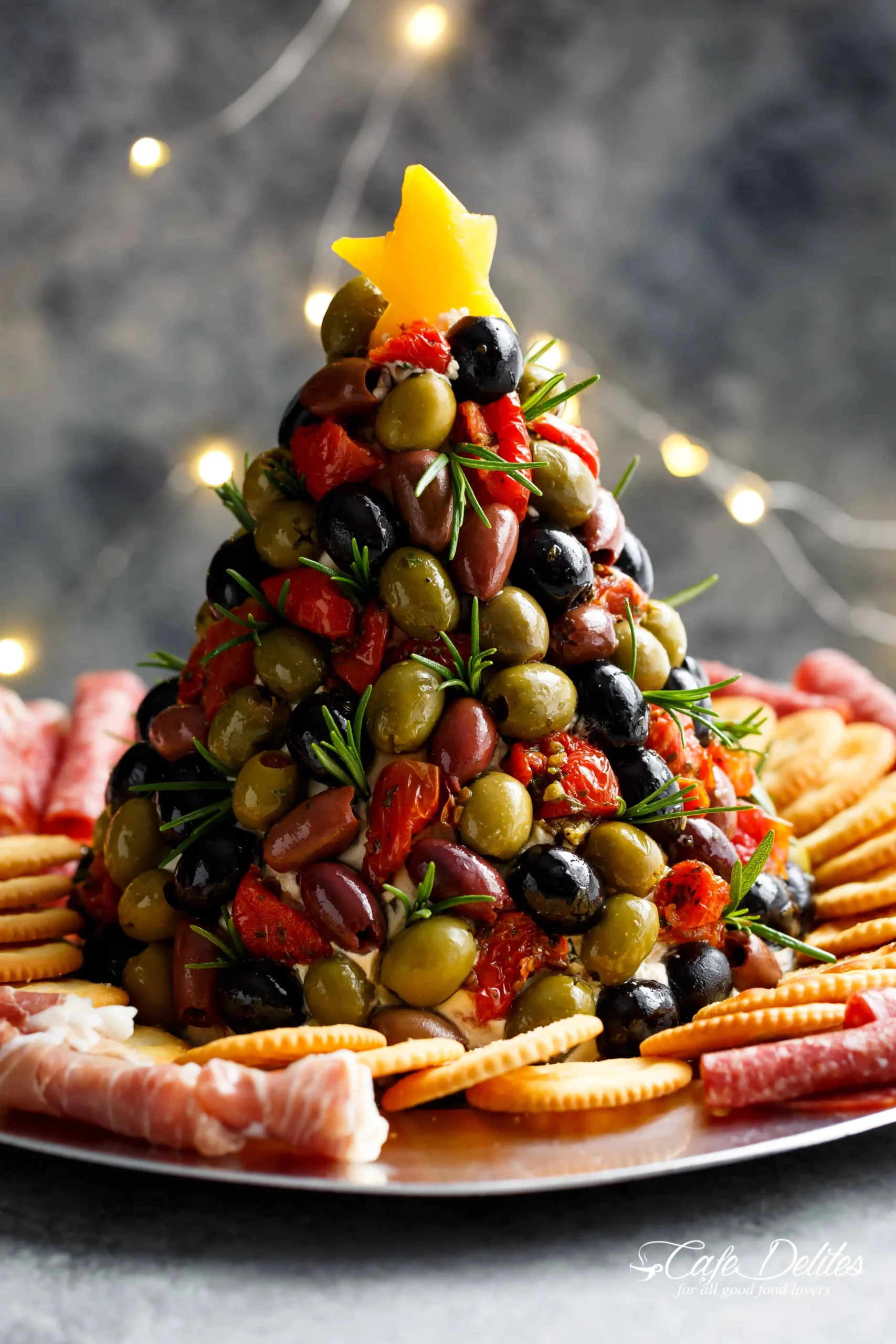 Christmas Tree Cheese Ball Appetizer