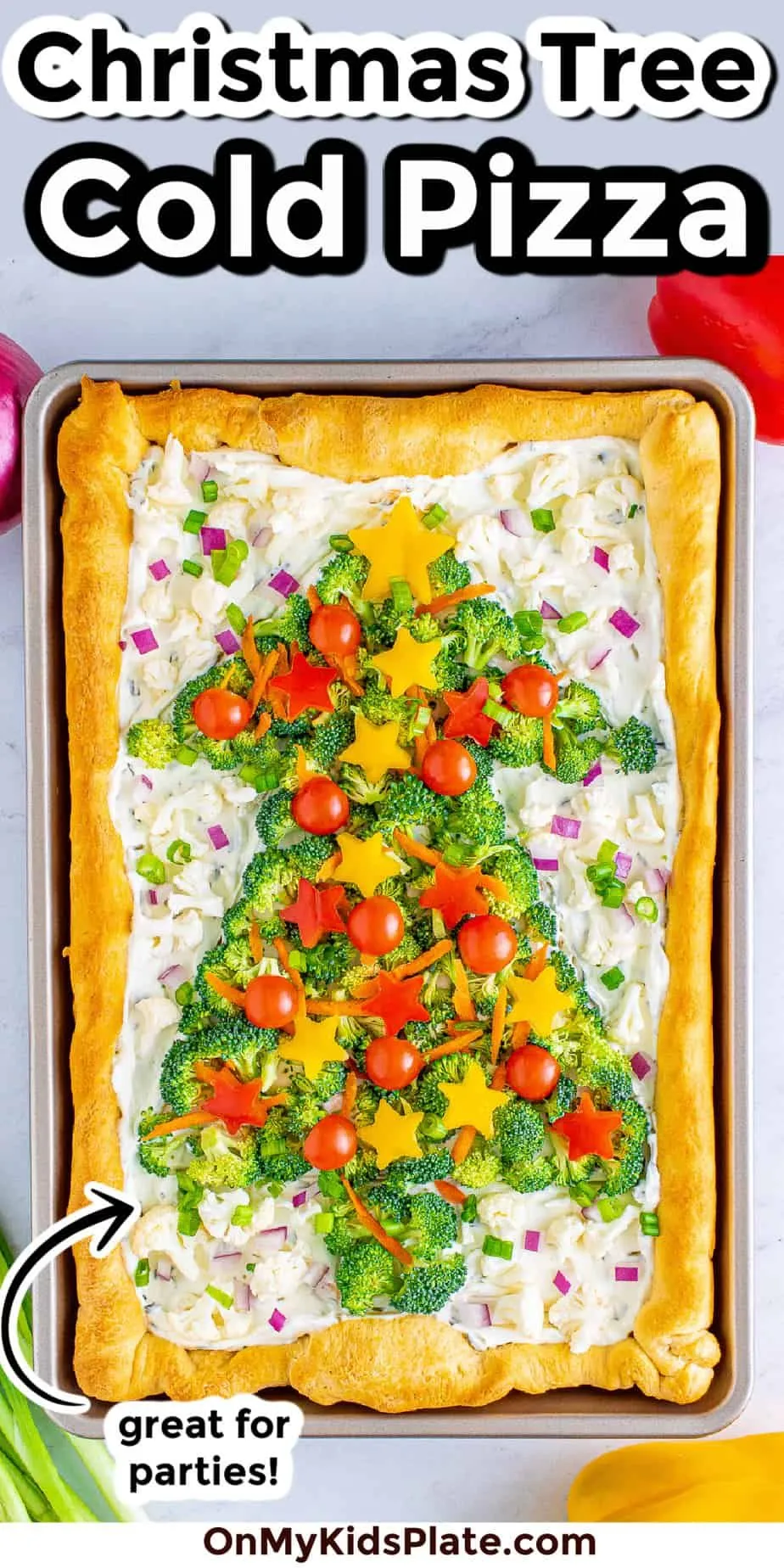 Christmas Tree Pizza Cold Veggie Pizza Appetizer