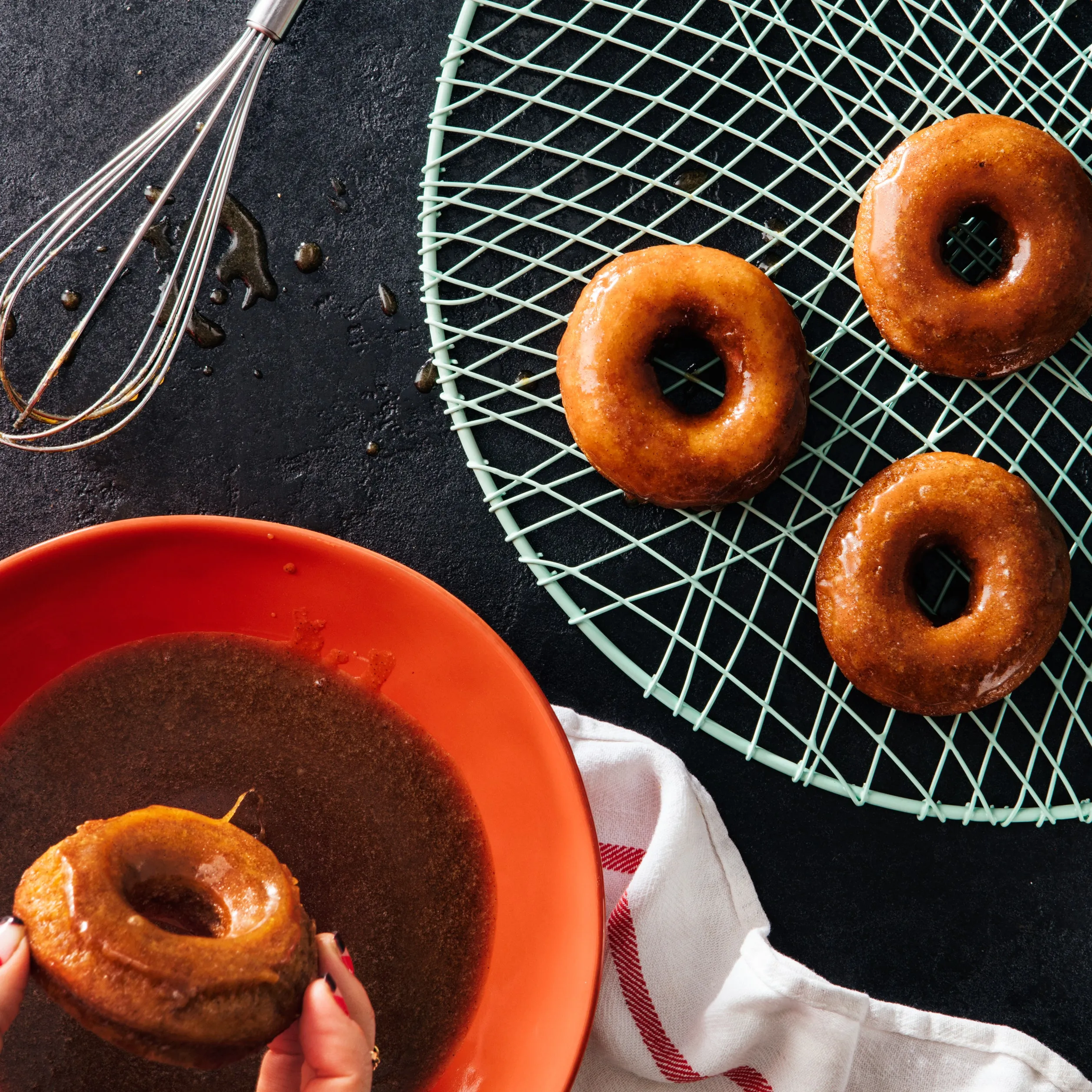 Cider Yeast Doughnuts Filled with Cinnamon Caramel