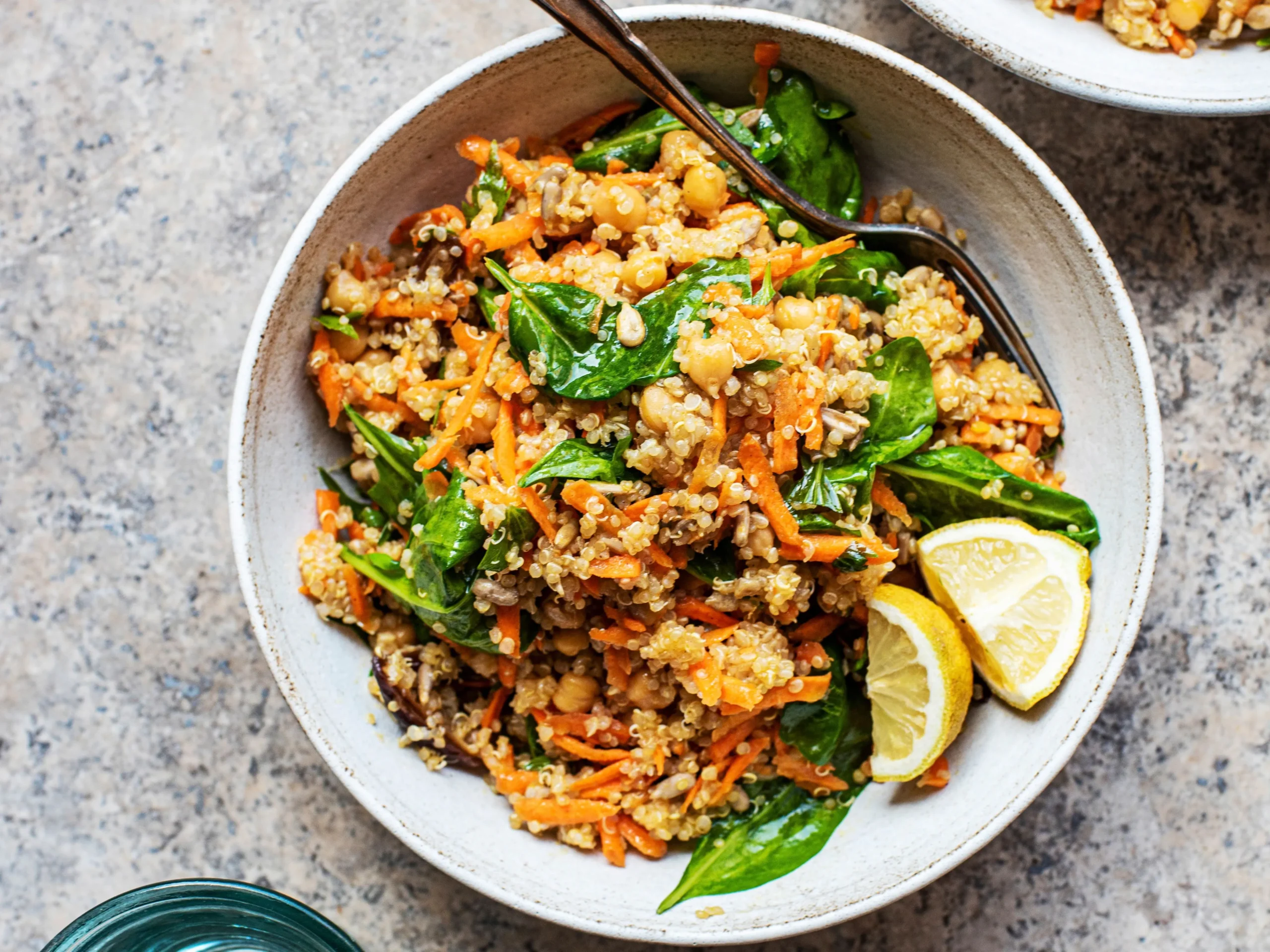 Cilantro Quinoa Salad with Chickpeas and Spinach