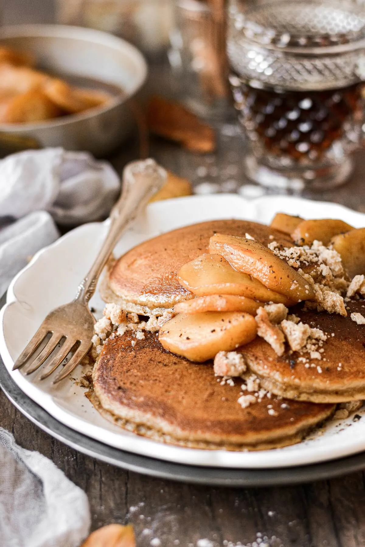 Cinnamon Apple Pancakes with Apple Cider Syrup