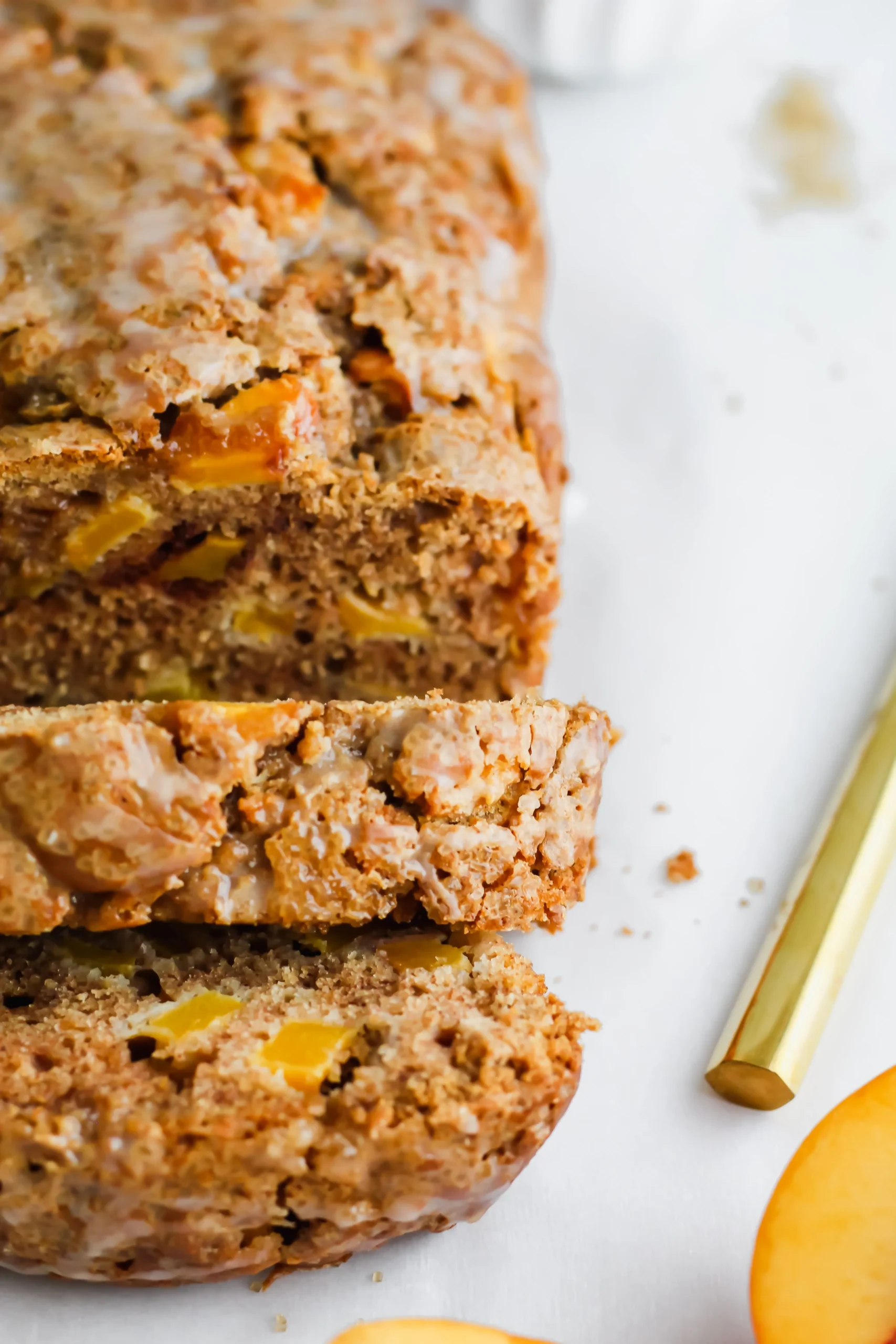 Cinnamon Basil Whole Wheat Peach Bread