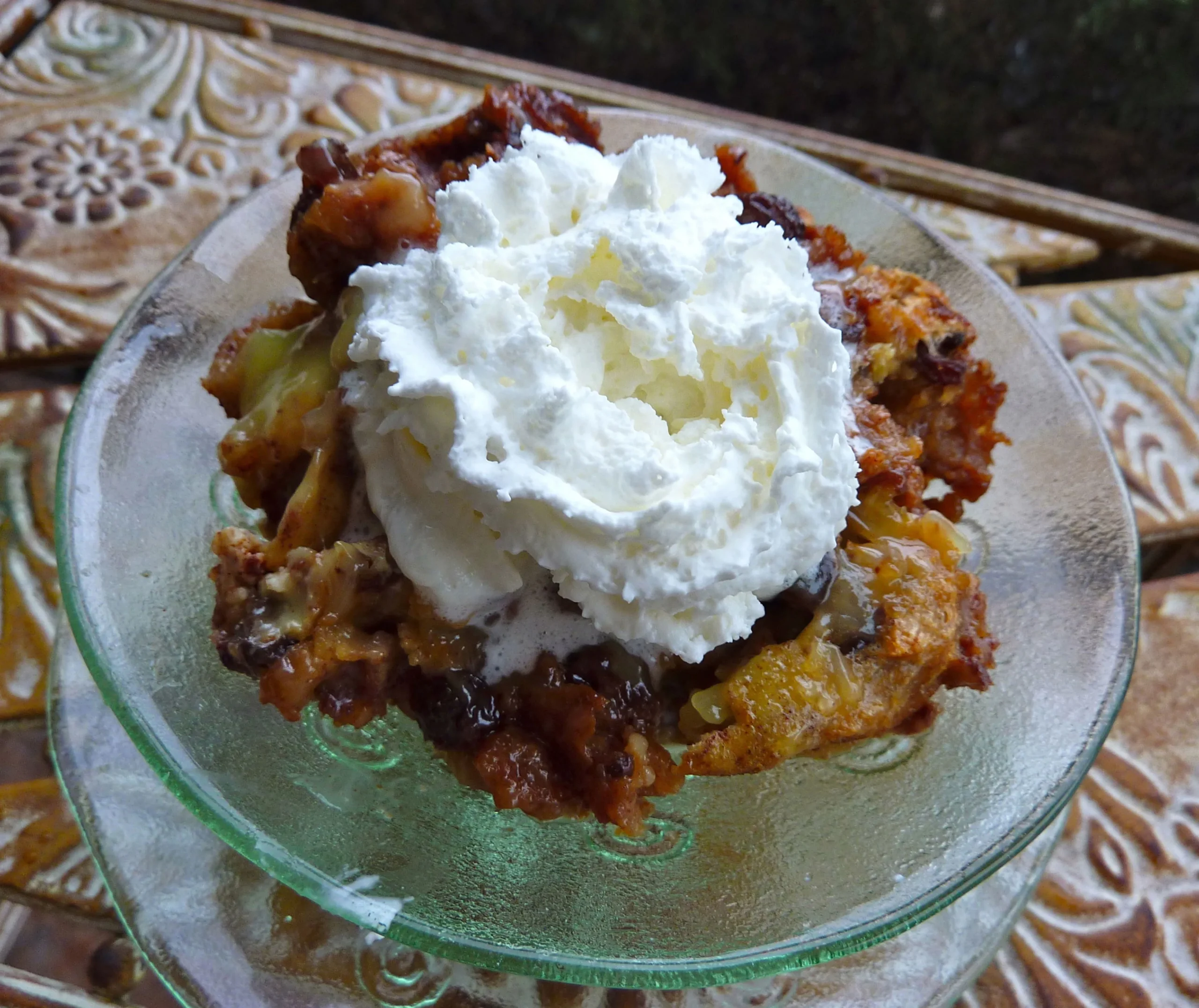 Cinnamon Raisin Bread Pudding with Rum Sauce