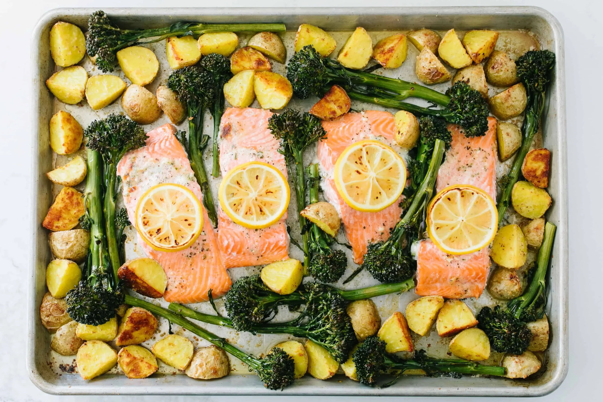Clean Eating Sheet Pan Salmon Florentine