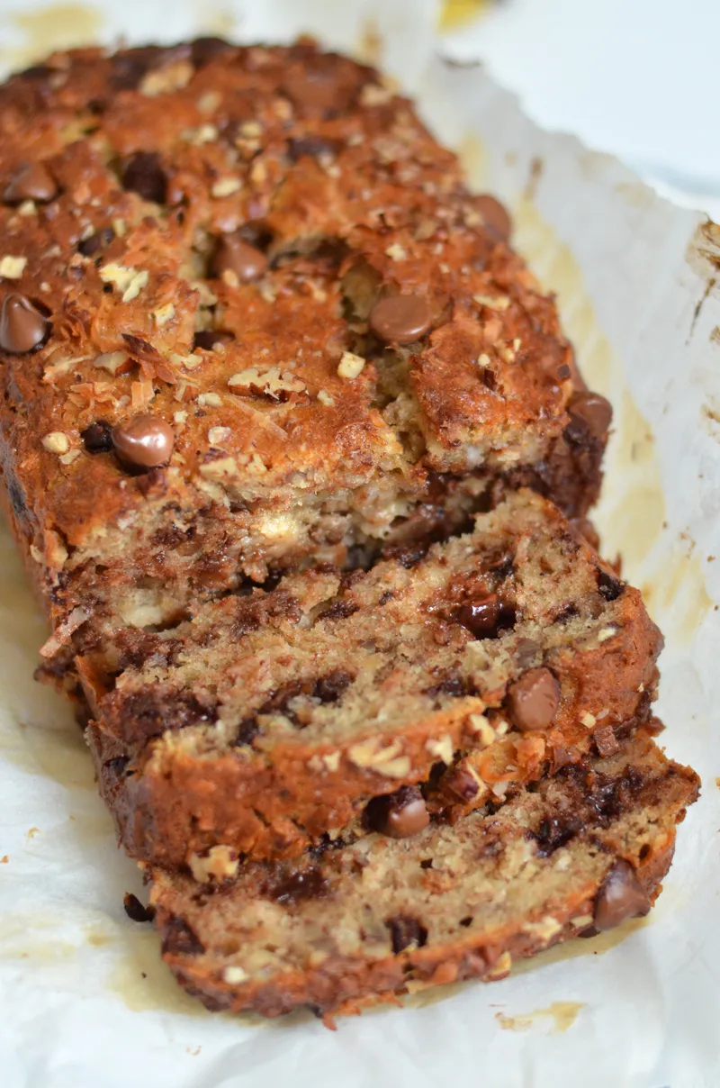 Coconut Chocolate Chip Banana Bread