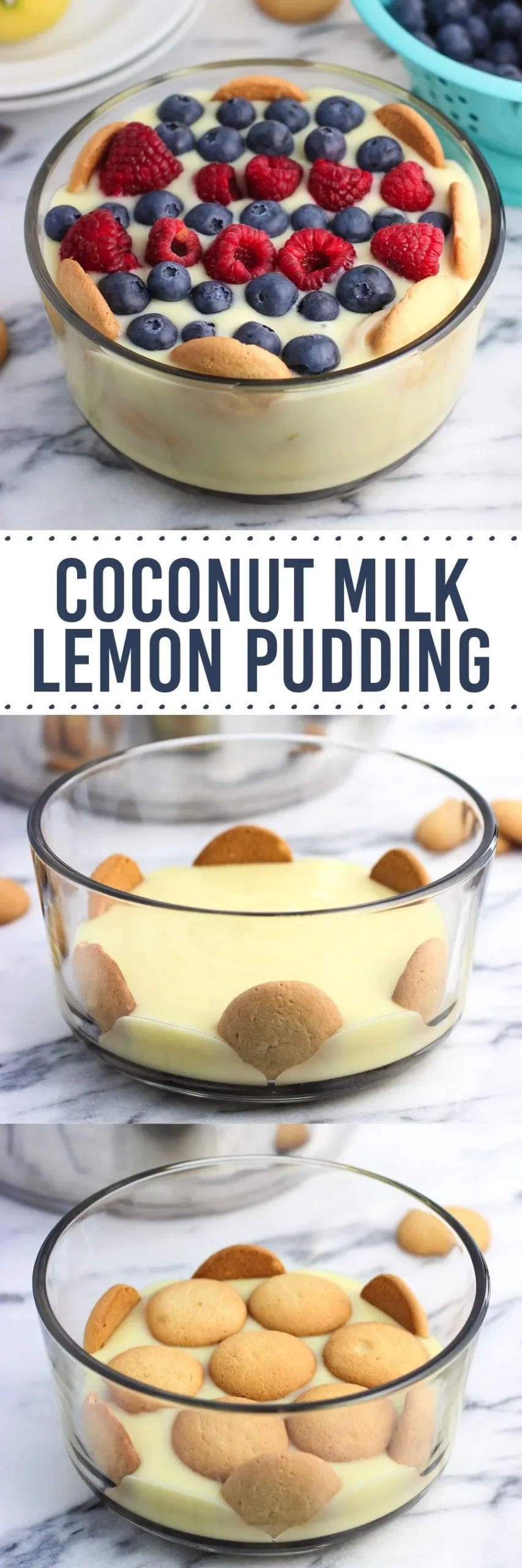 Coconut Milk Lemon Pudding with Fruit