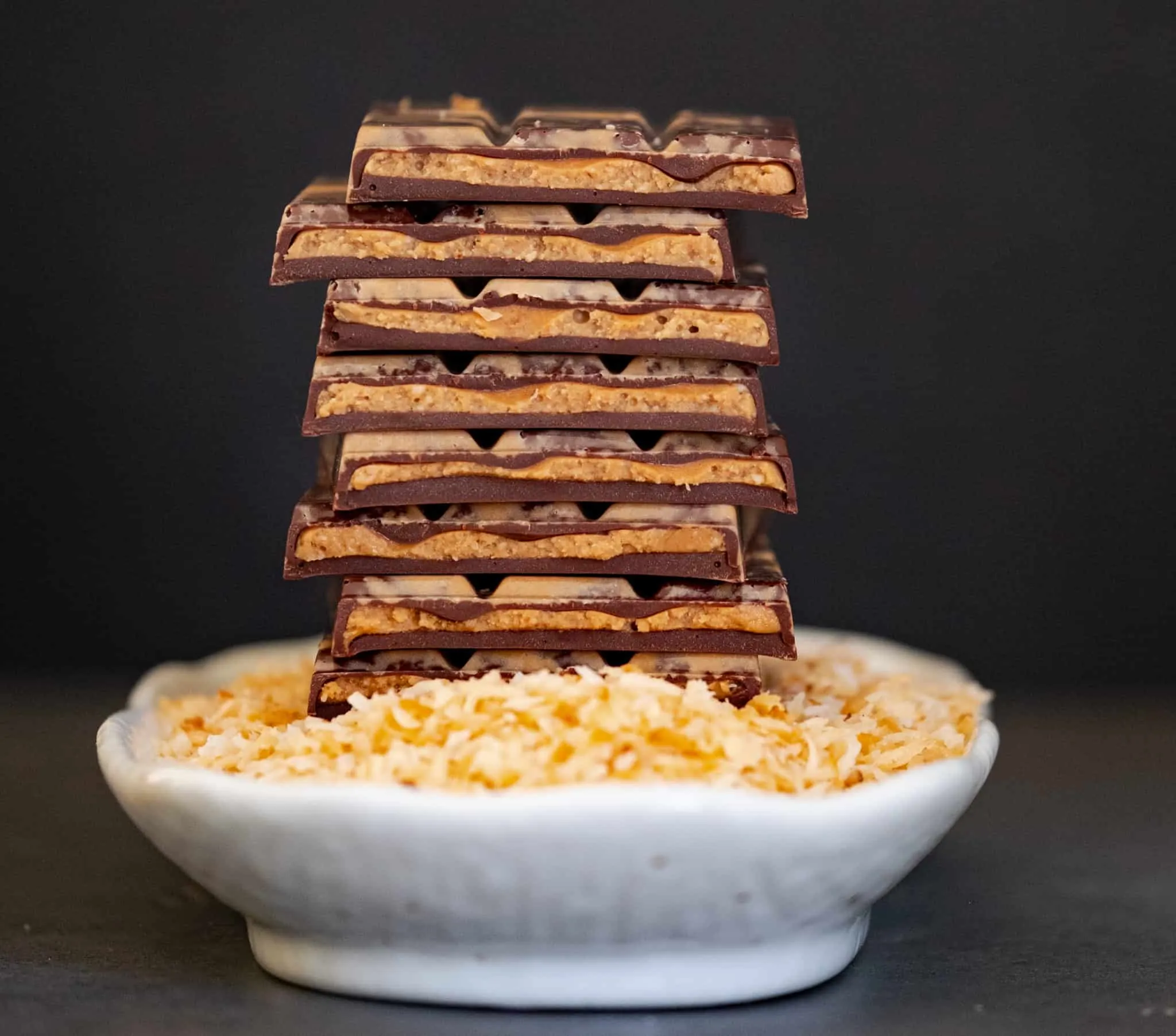 Coconut Oil Chocolate with Toasted Coconut