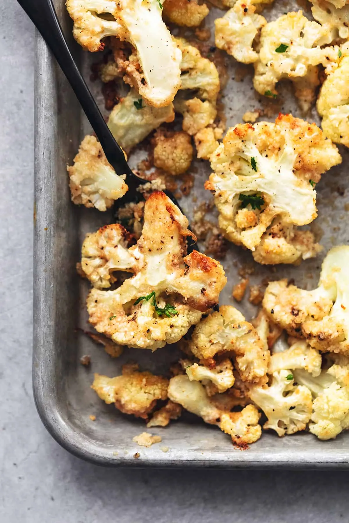 Coconut Oil Roasted Parmesan Cauliflower