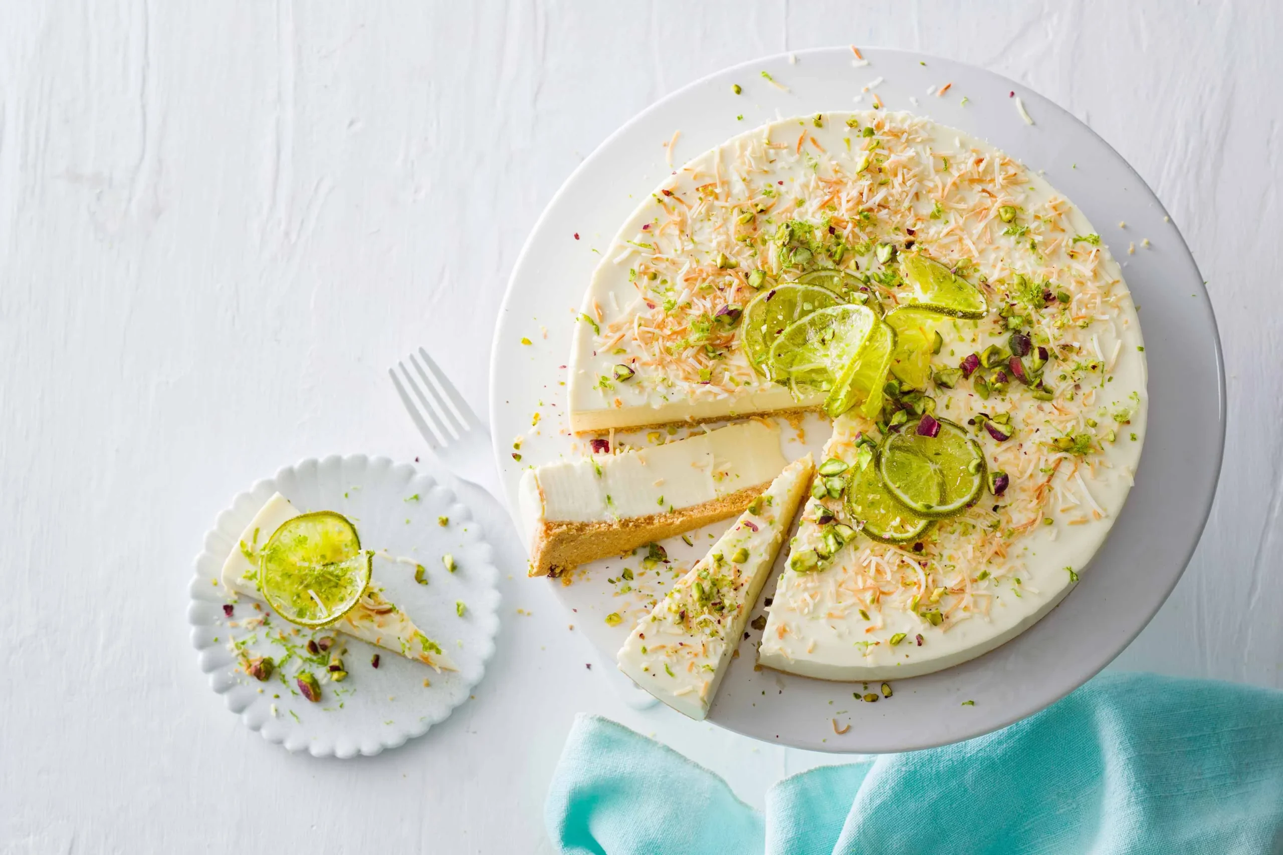 Coconut and Hazelnut Crusted Lime Cheesecake