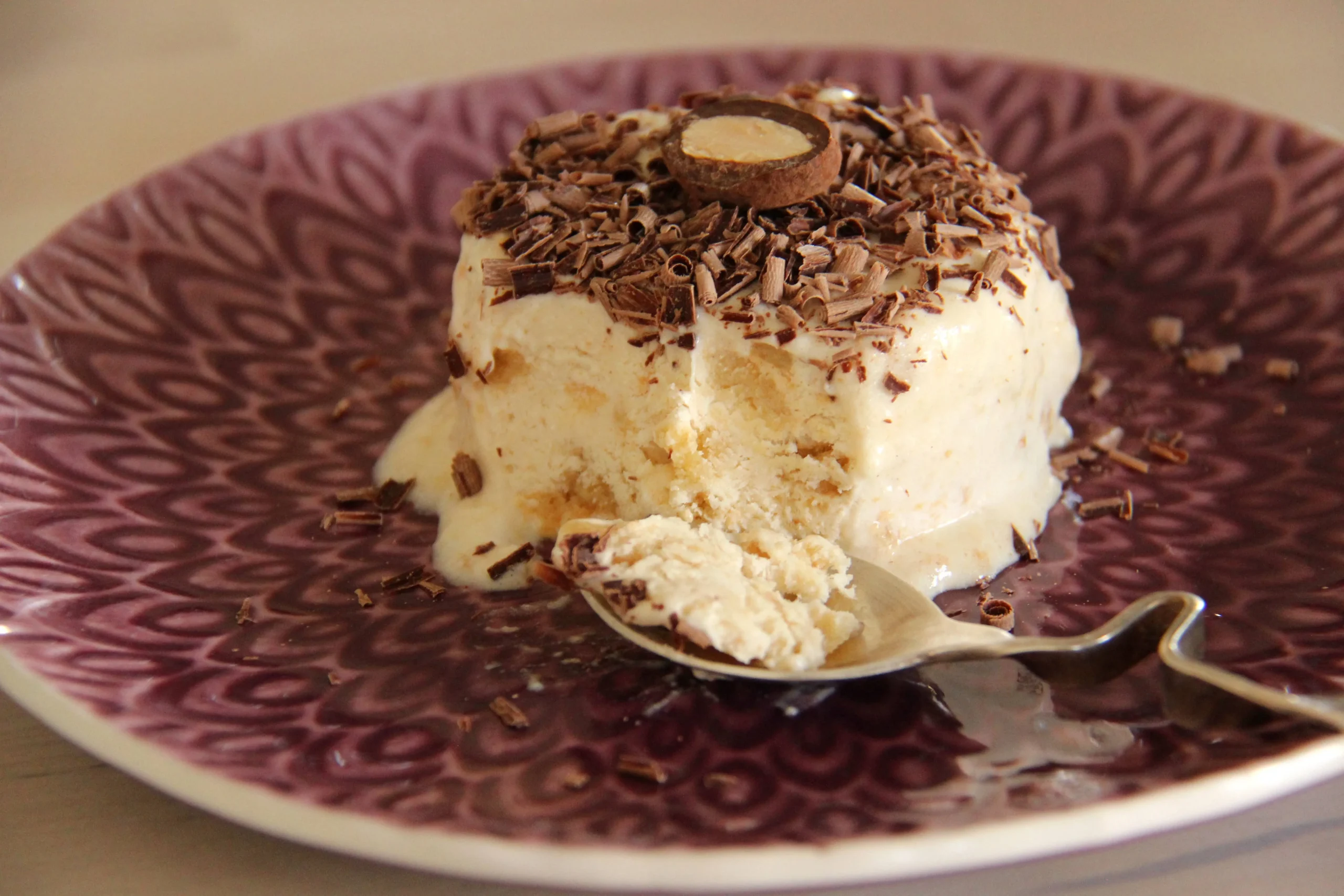 Coffee Semifreddo with Warm Miniature Doughnuts
