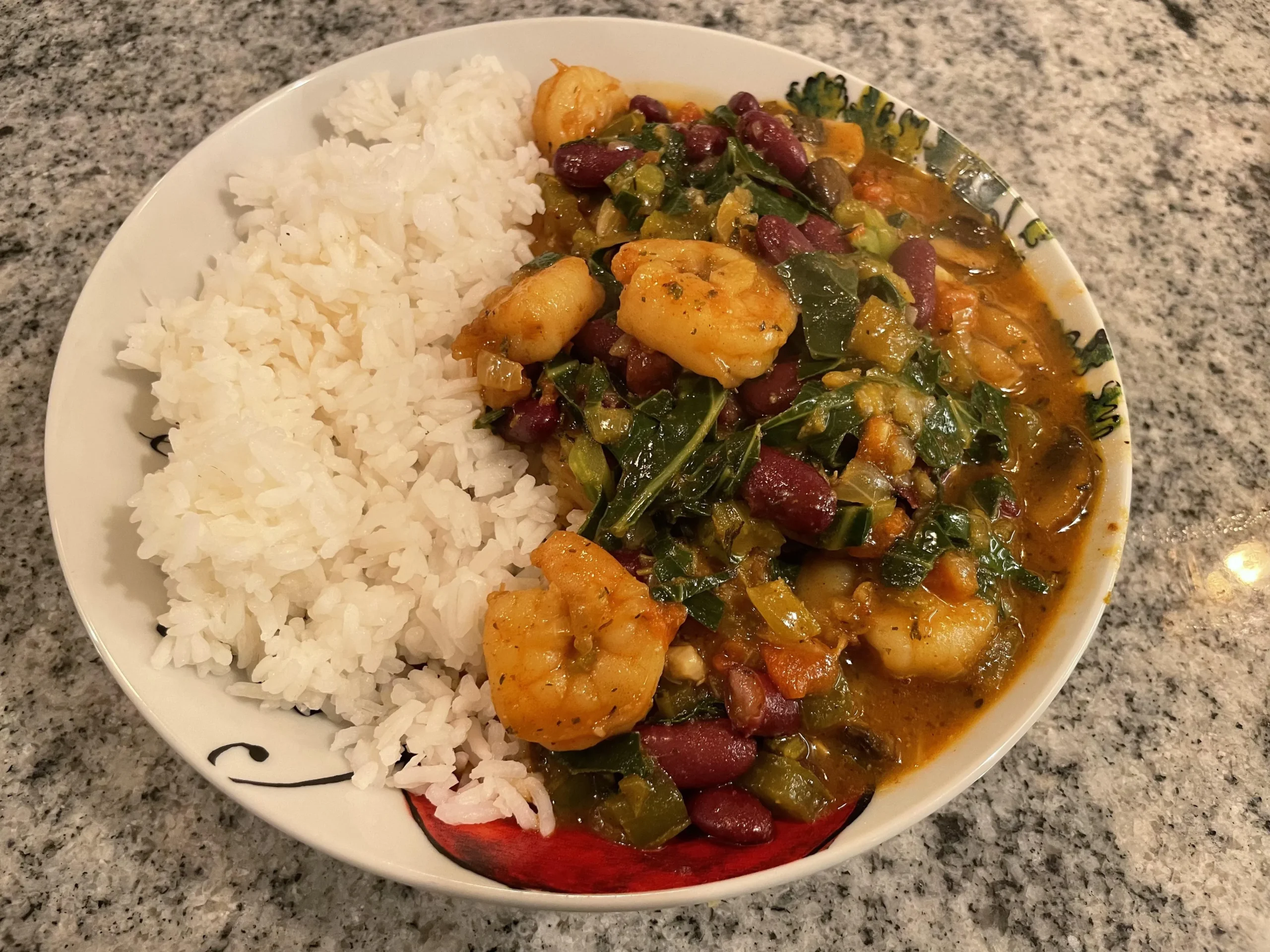 Collard Green and Kidney Bean Gumbo
