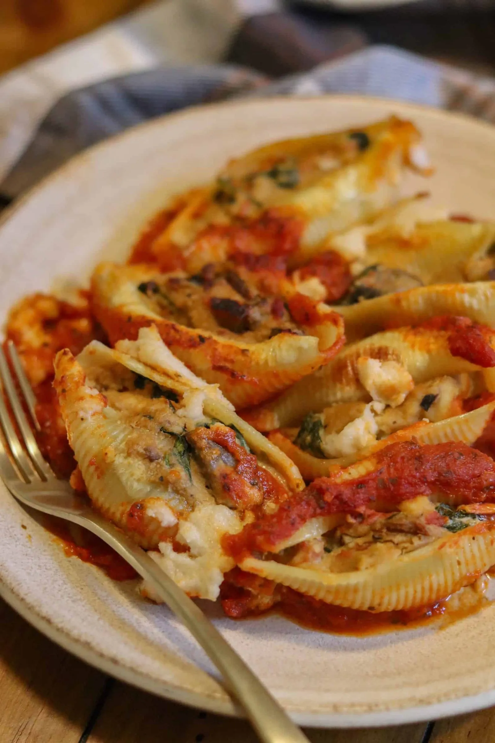 Conchas Rellenas de Ricotta Vegana