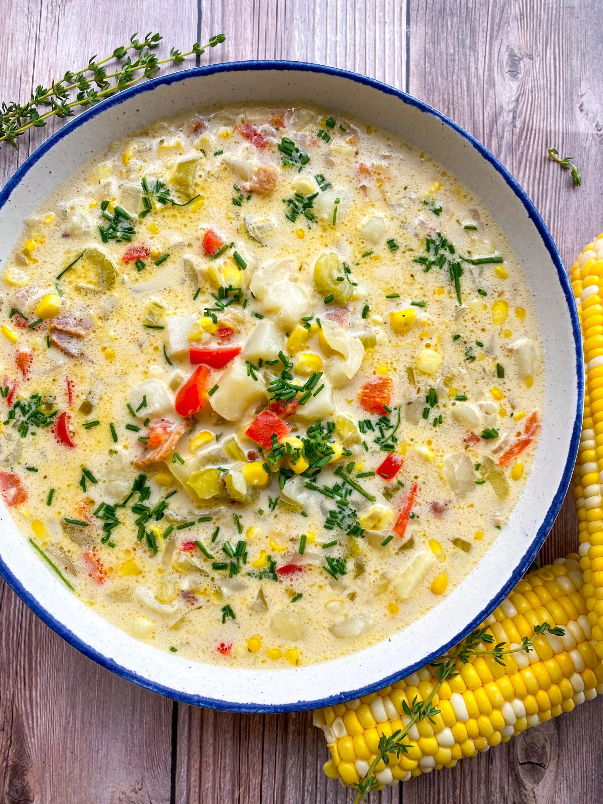 Corn Chowder with Clams and Chicken