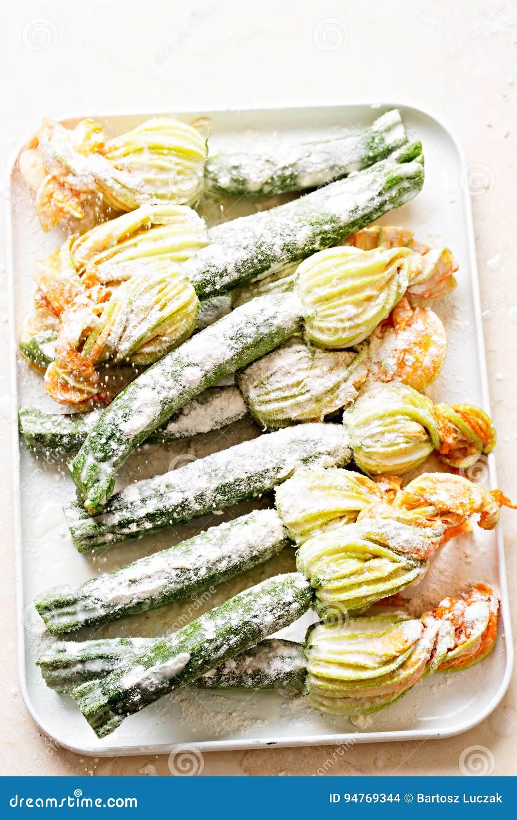 Courgette Flowers Stuffed with Goat's Ricotta