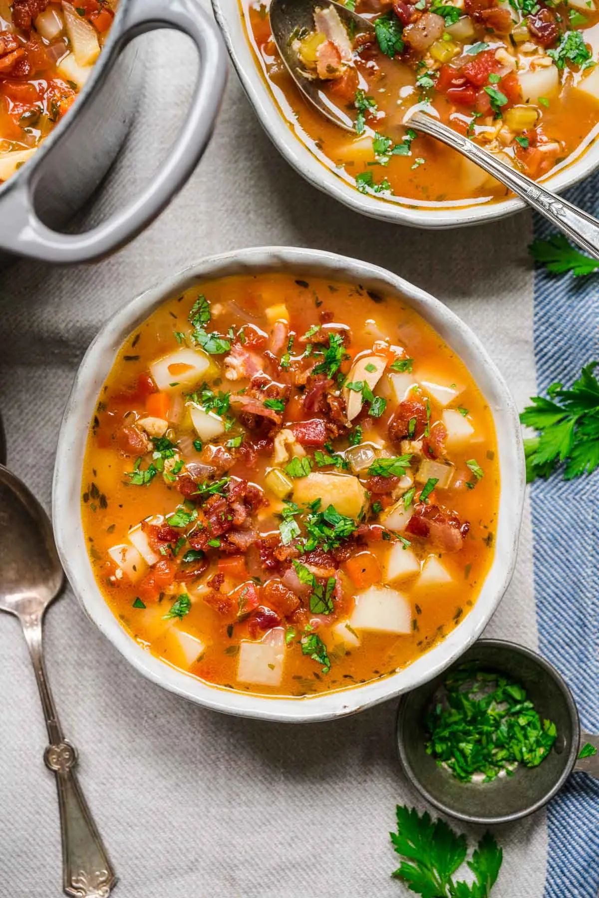 Crab Clam Manhattan Corn Chowder