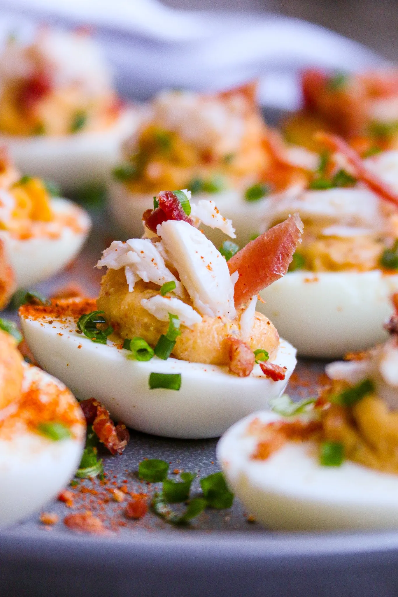 Crab Ravigote Deviled Eggs