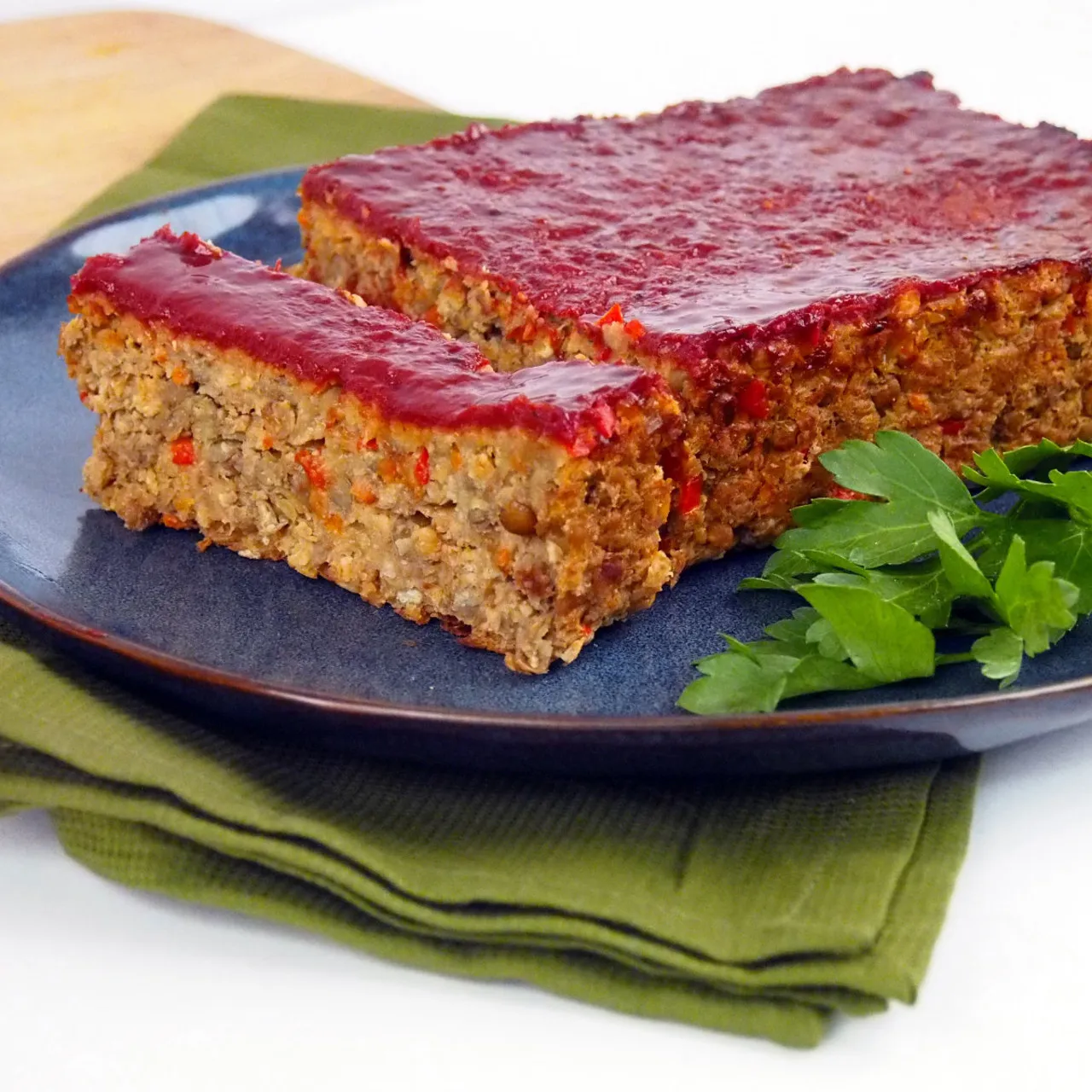 Cranberry Maple Glazed Lentil Loaf