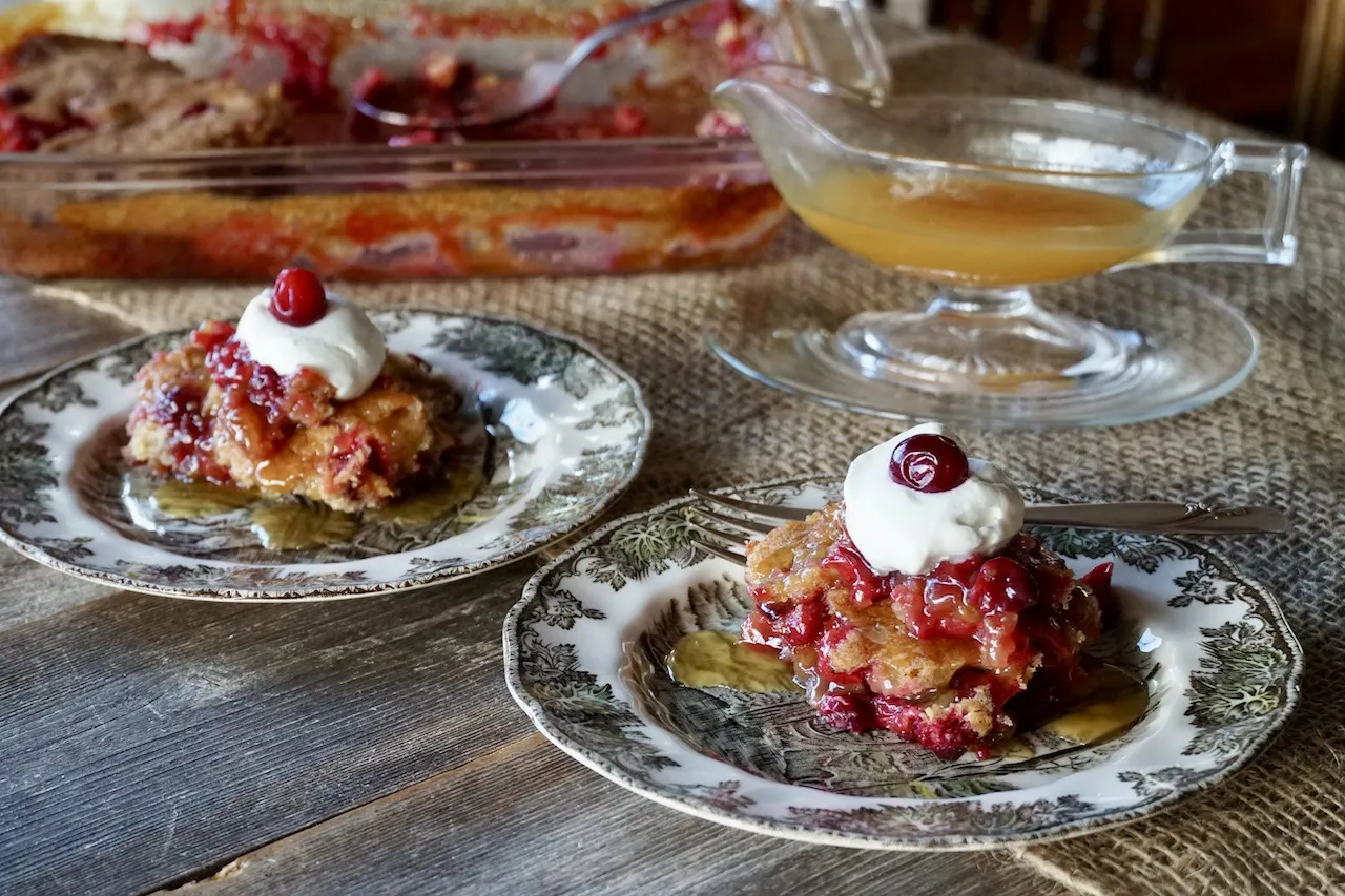 Cranberry Pomegranate Chocolate Cobbler