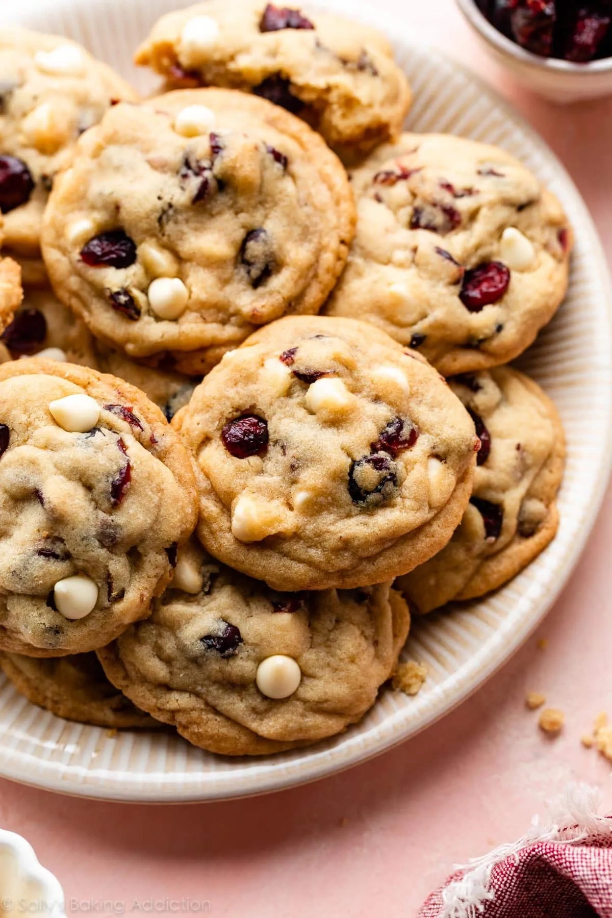 Cranberry White Chocolate Chip Pudding Cookies