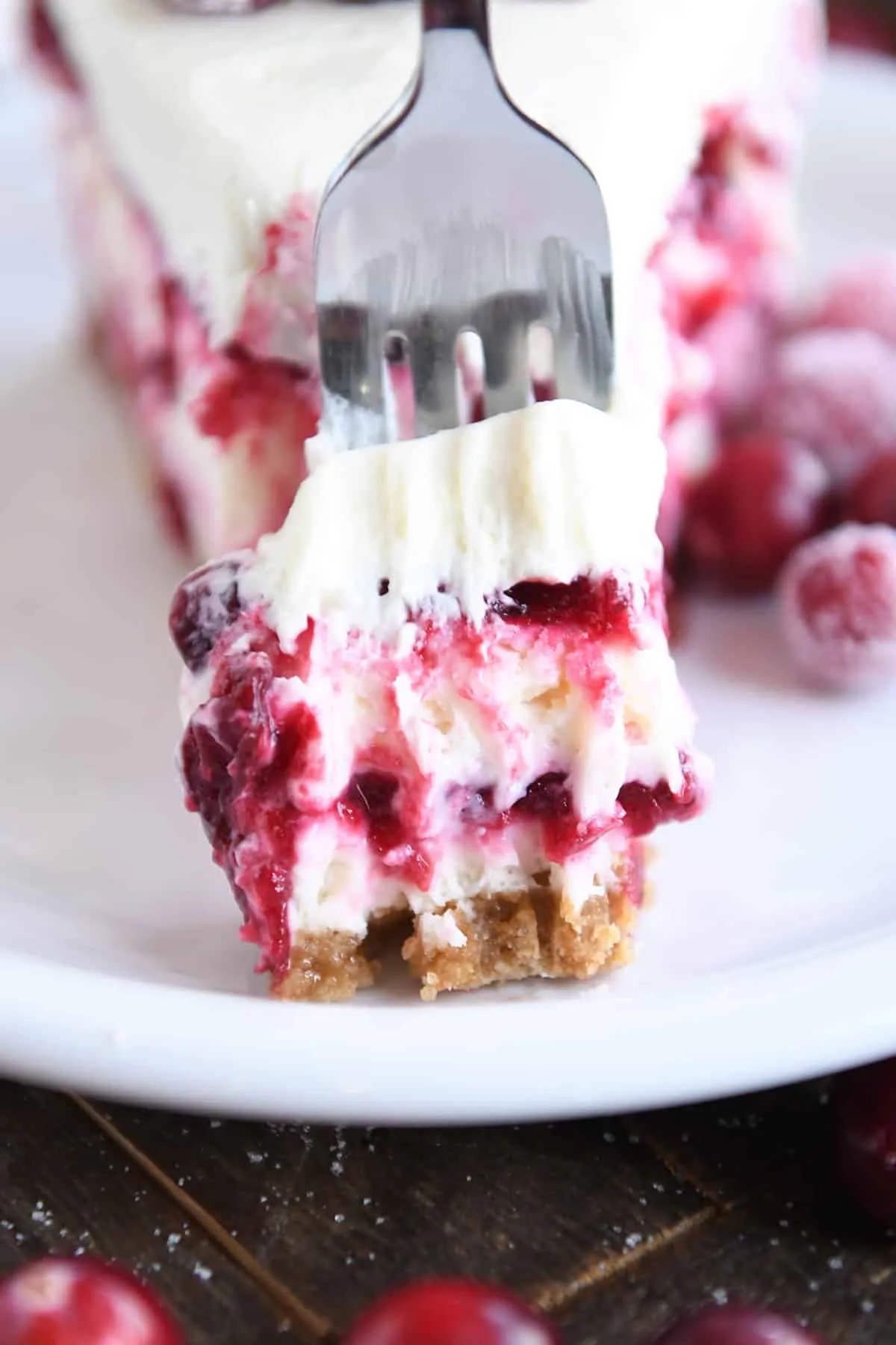Cranberry White Chocolate Mousse Cheesecake