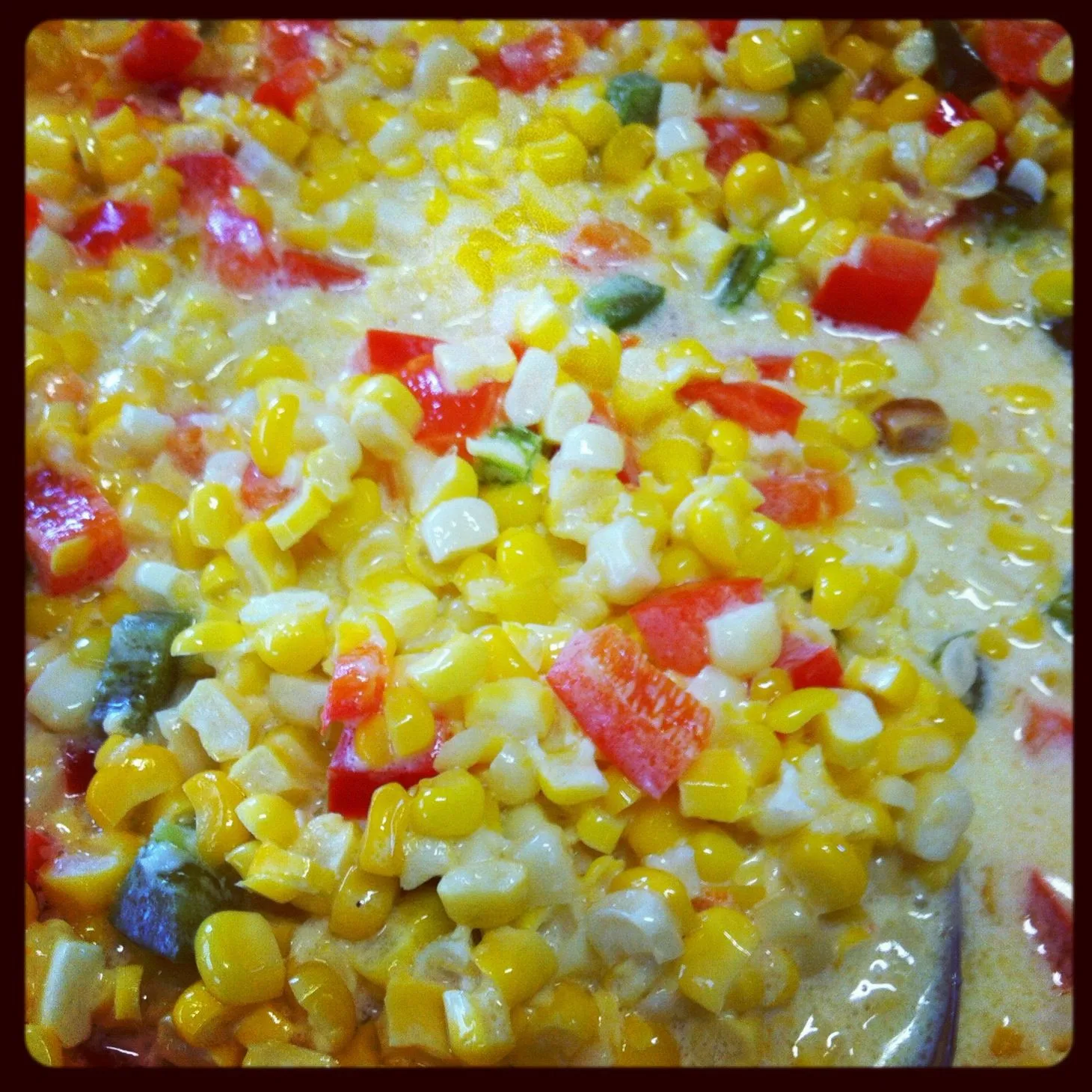 Creamed Corn and Red Bell Pepper