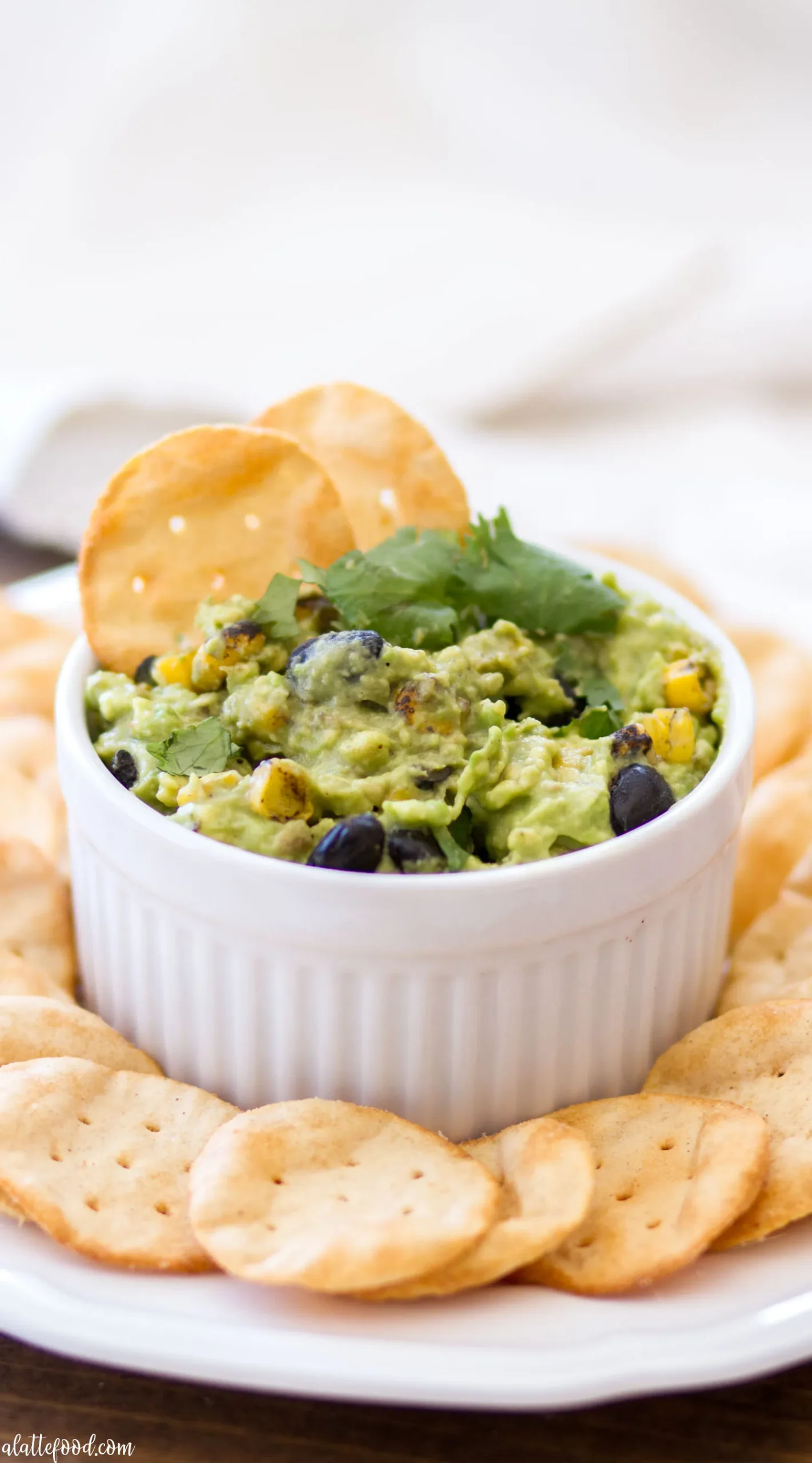 Creamy Avocado Dip with Black Beans and Roasted Corn