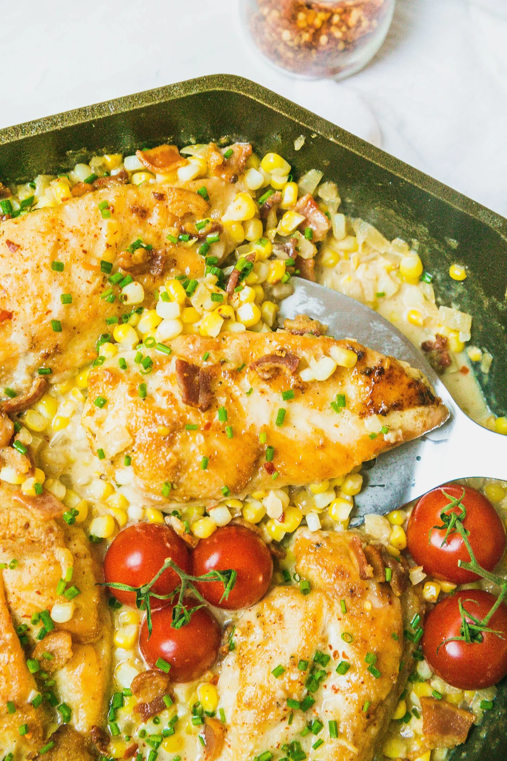 Creamy Garlic Corn Chicken